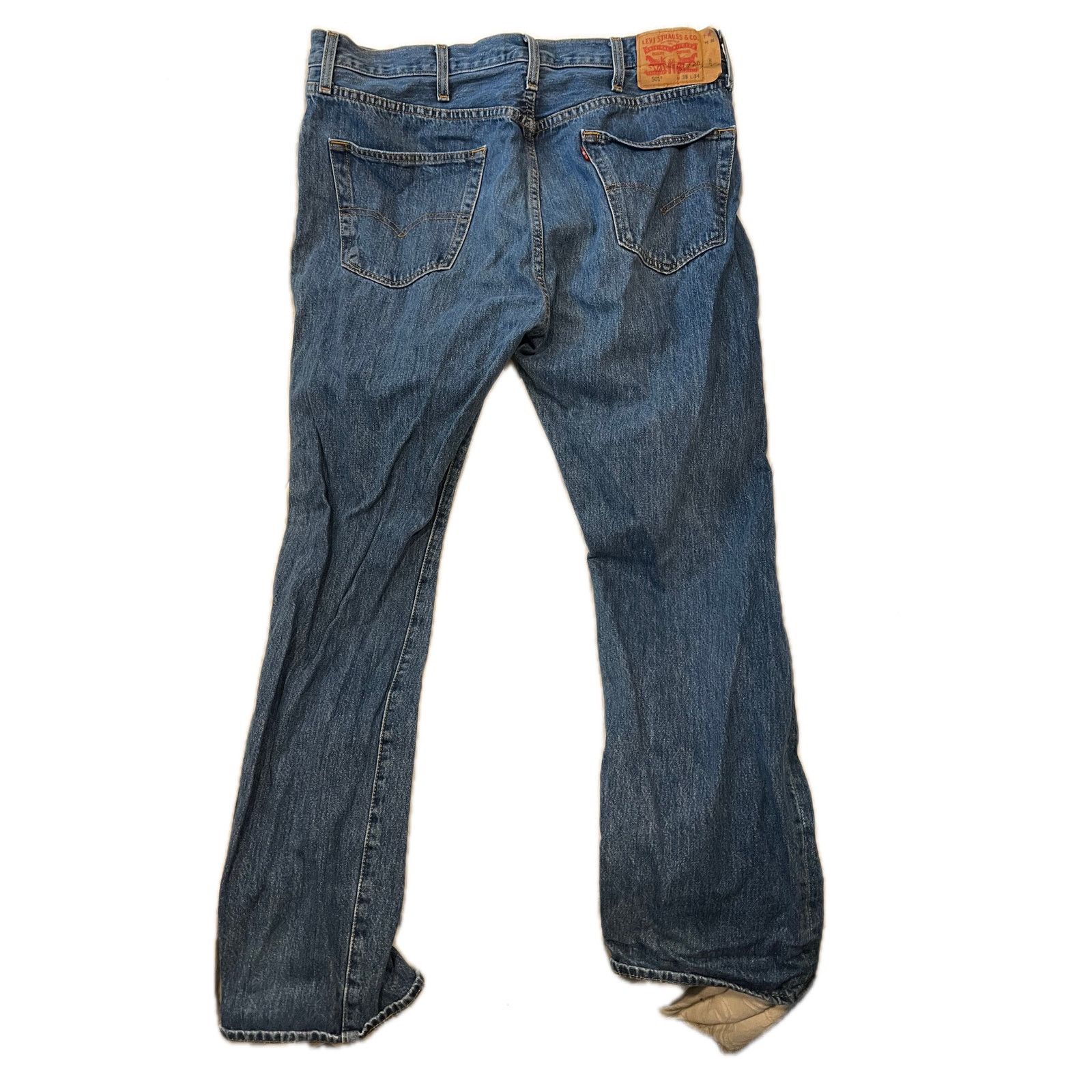 Levi's Levi's 501 Classic Straight Leg Jeans Light Blue Mens 38x34 Size US 38 / EU 54 - 2 Thumbnail