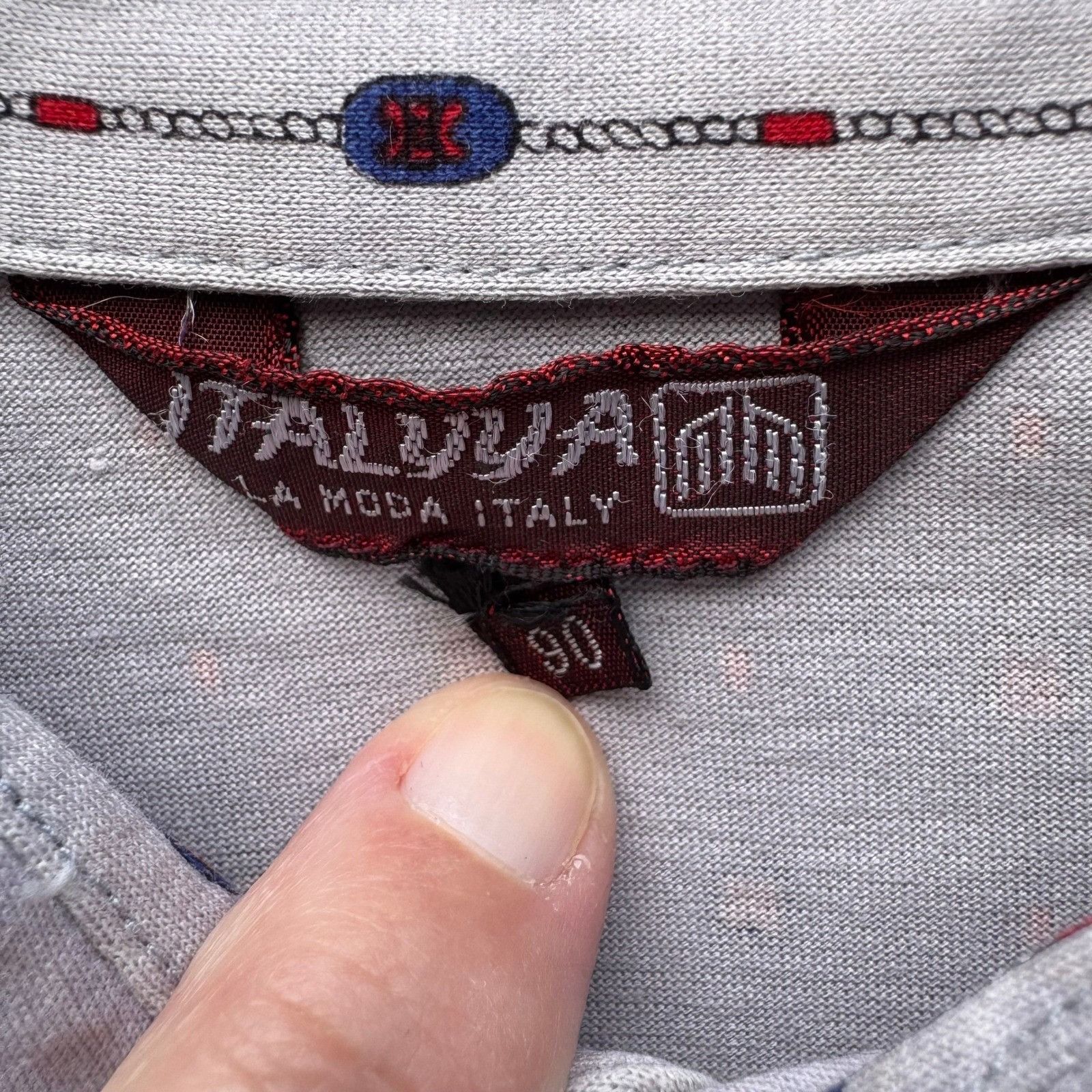 Other Italyva La Moda Italy Mens Grey Geometric Chain Print Button Size US M / EU 48-50 / 2 - 2 Thumbnail