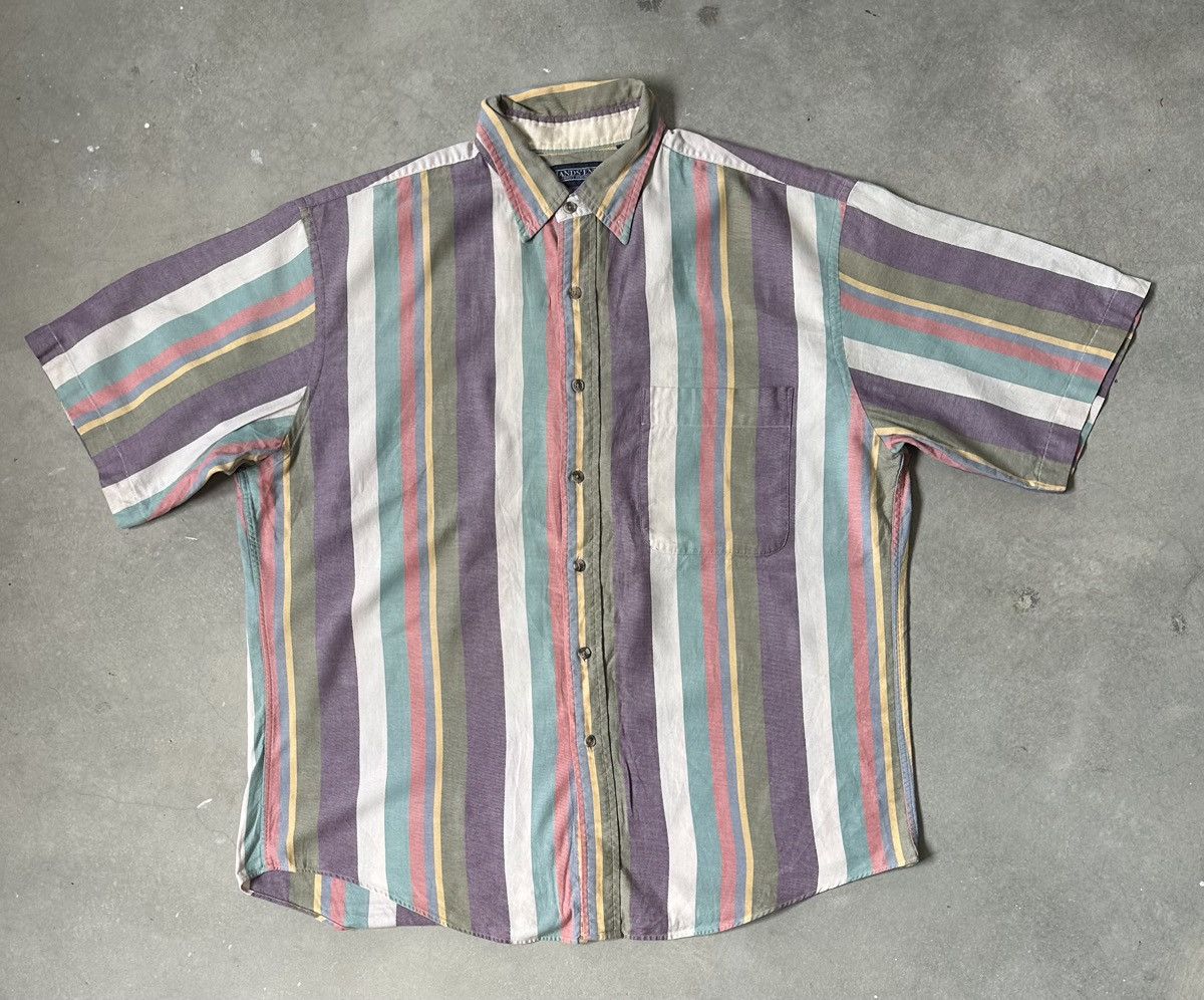 Lands' End VINTAGE LAND’S END MADE IN USA STRIPES SHIRT Size US L / EU 52-54 / 3 - 1 Thumbnail