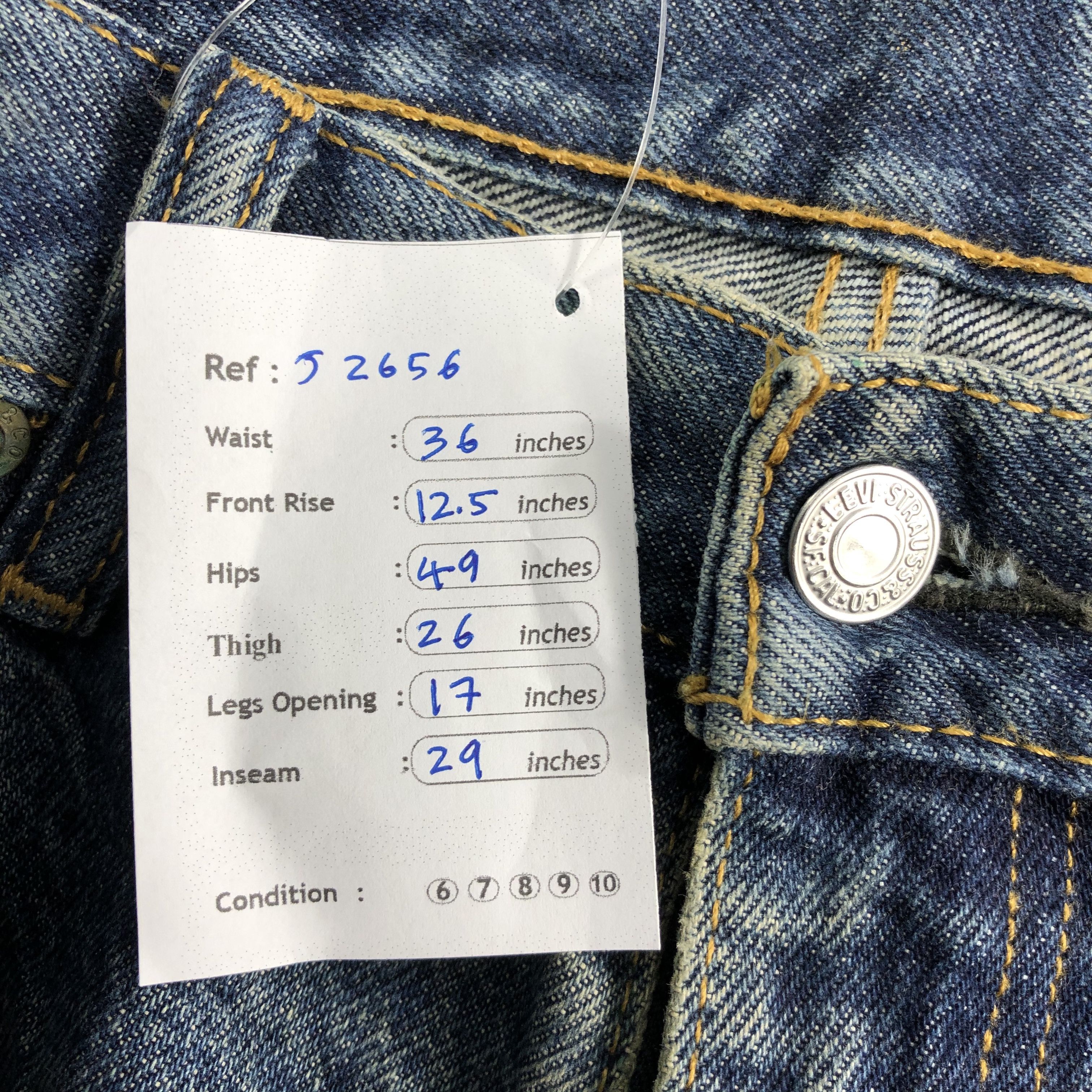 Levi's Vintage Blue Wash Levis 505 Jeans-J2656 Size US 36 / EU 52 - 14 Thumbnail