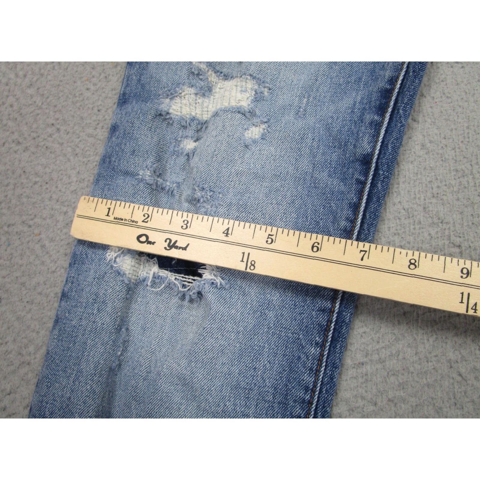Gap VINTAGE Gap Cone Denim Jeans Mens 31x34 Slim Skinny Denim Blue Distressed Patchwork Redline Repair Size US 31 - 5 Thumbnail