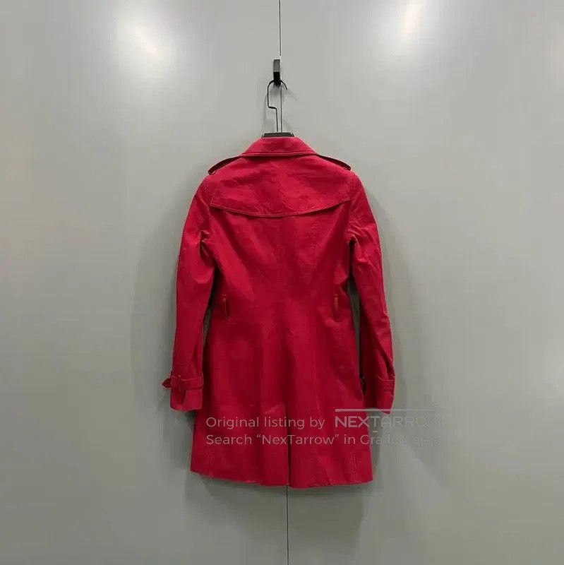 Burberry Burberry Red Cotton Mid-Length Women's Trench Coat. Size XXS / US 00 / IT 34 - 2 Thumbnail