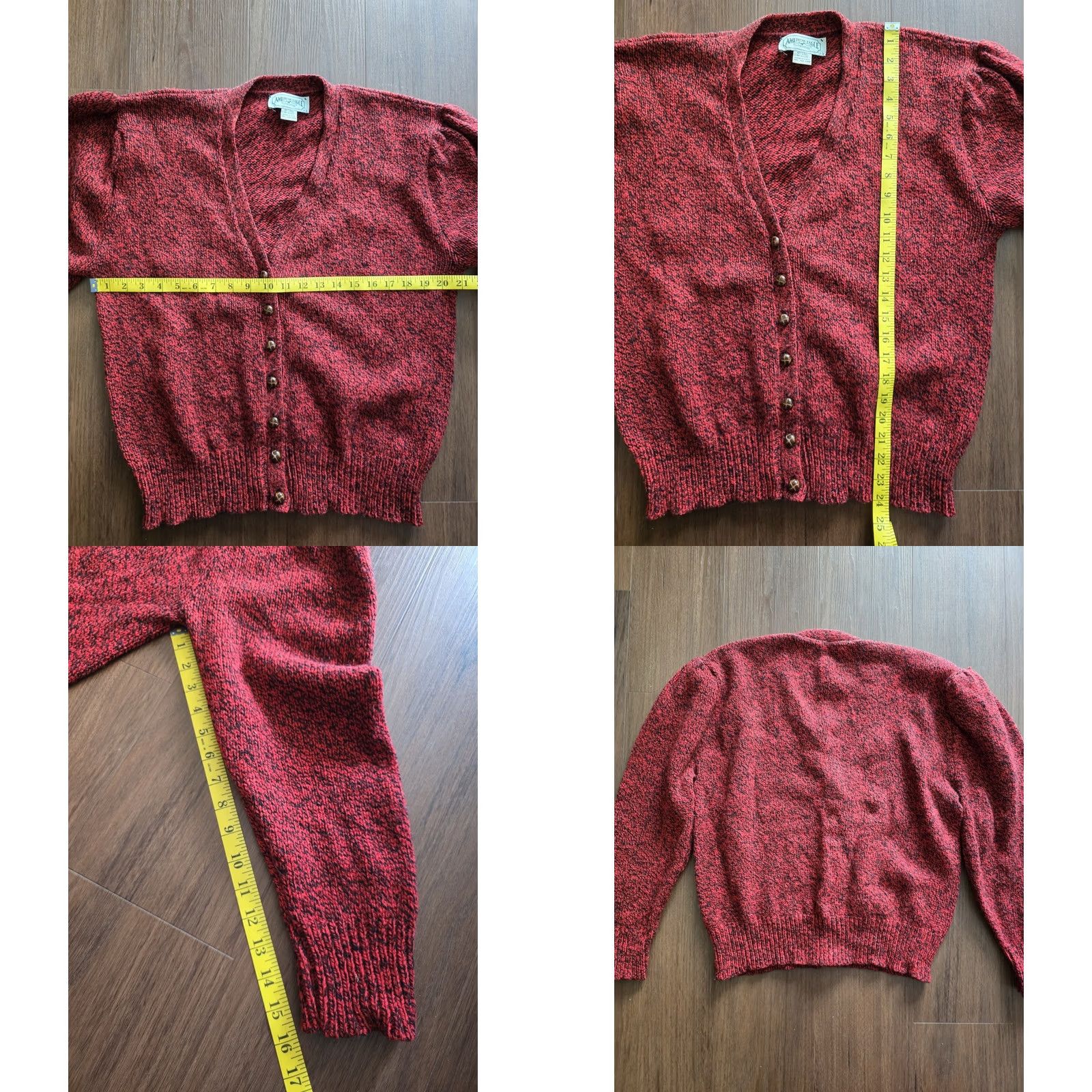 Vintage VINTAGE American Eagle Wool Cardigan Sweater Red Womens Large Size L / US 10 / IT 46 - 8 Thumbnail