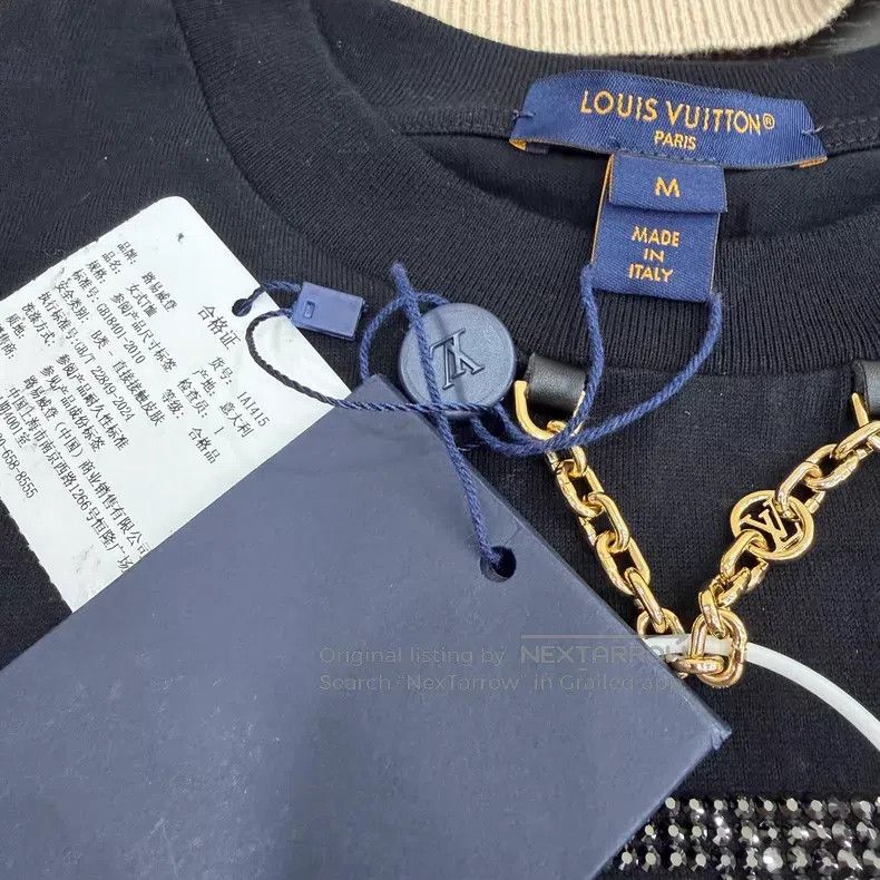 Louis Vuitton Louis Vuitton 25 black sequin logo chain short sleeve Size US M / EU 48-50 / 2 - 3 Thumbnail