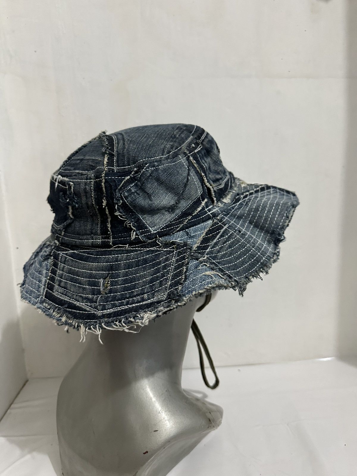 Art Comes First Beautifull Custom Made Patchwork Denim Bucket Hats Size ONE SIZE - 7 Thumbnail
