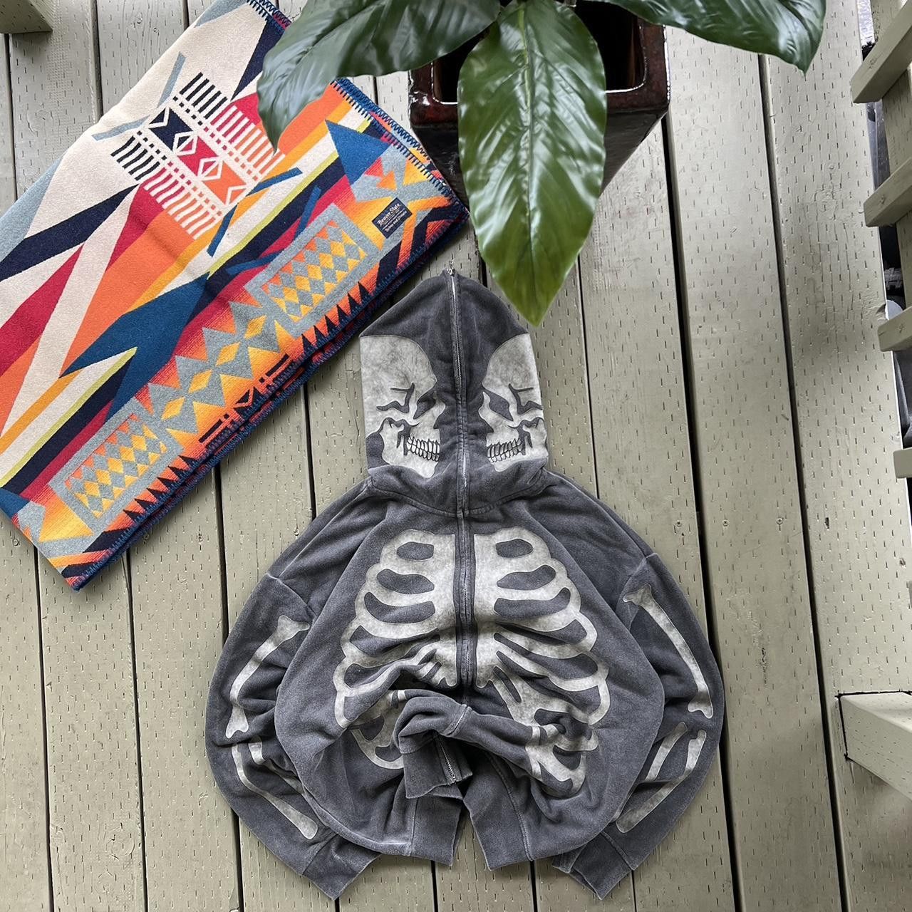 Vintage Japanese Brand Skelleton Full Zip Hoodie Size US L / EU 52-54 / 3 - 3 Thumbnail
