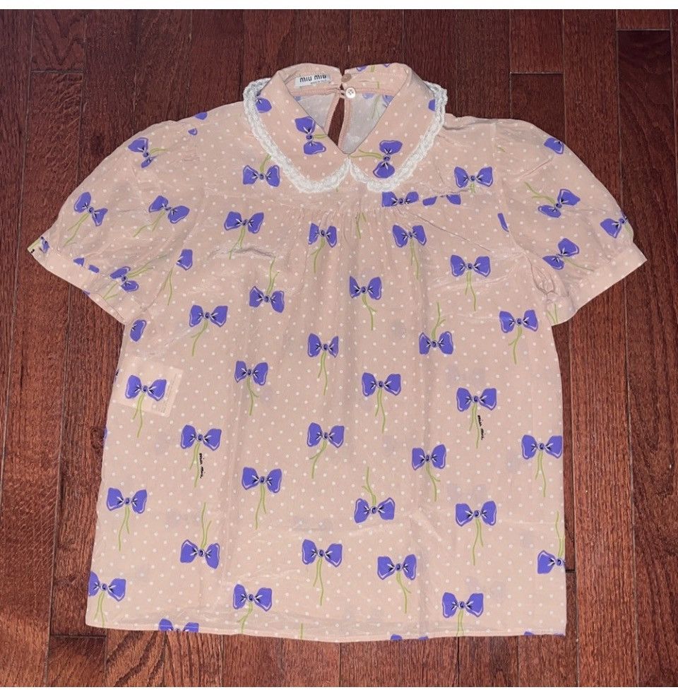 Miu Miu Miu miu bow polka dot blouse Size XS / US 0-2 / IT 36-38 - 1 Thumbnail