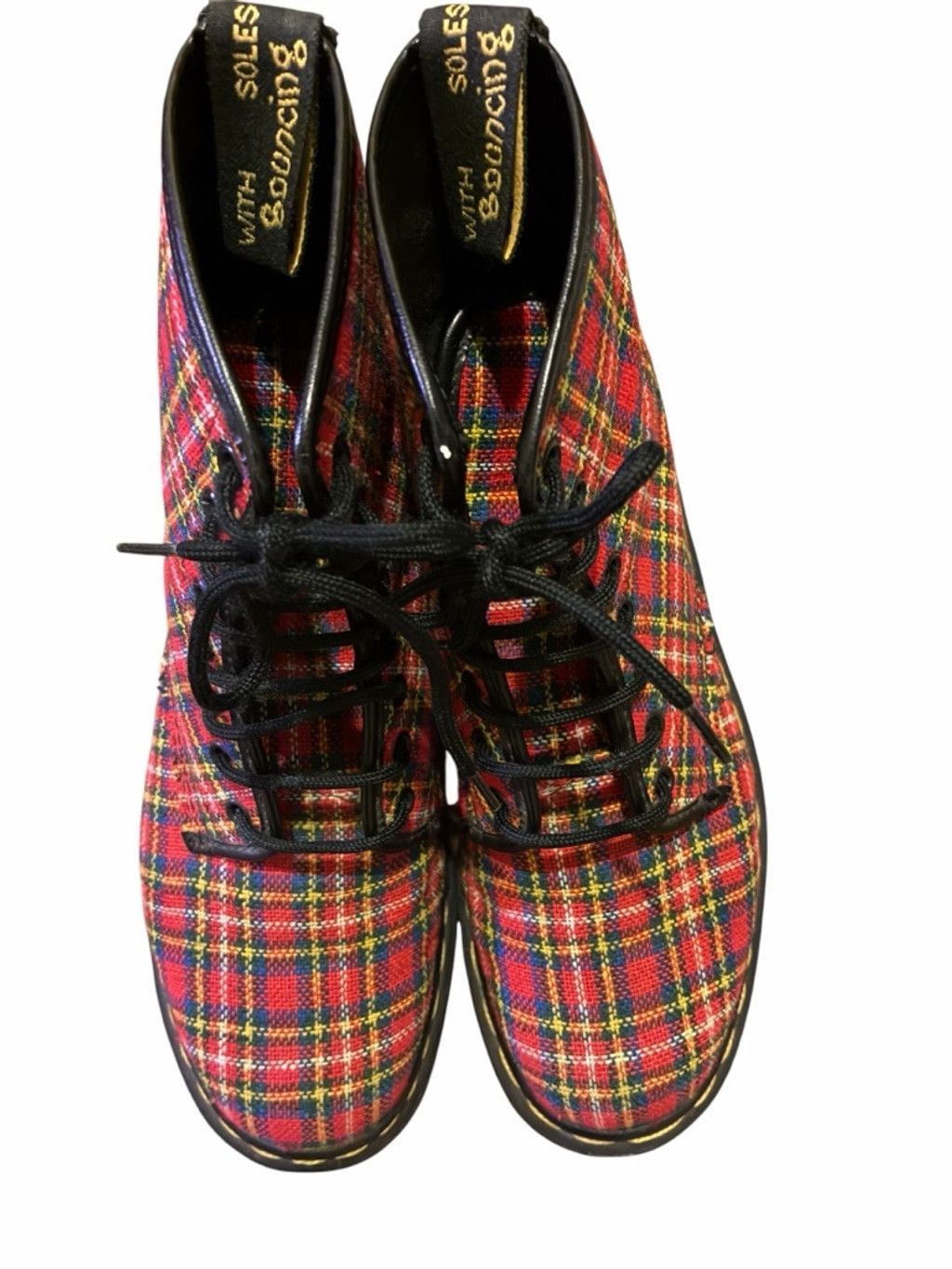 Dr. Martens Dr. Martens Red Plaid Boots Size 8 Size US 8 / IT 38 - 3 Thumbnail