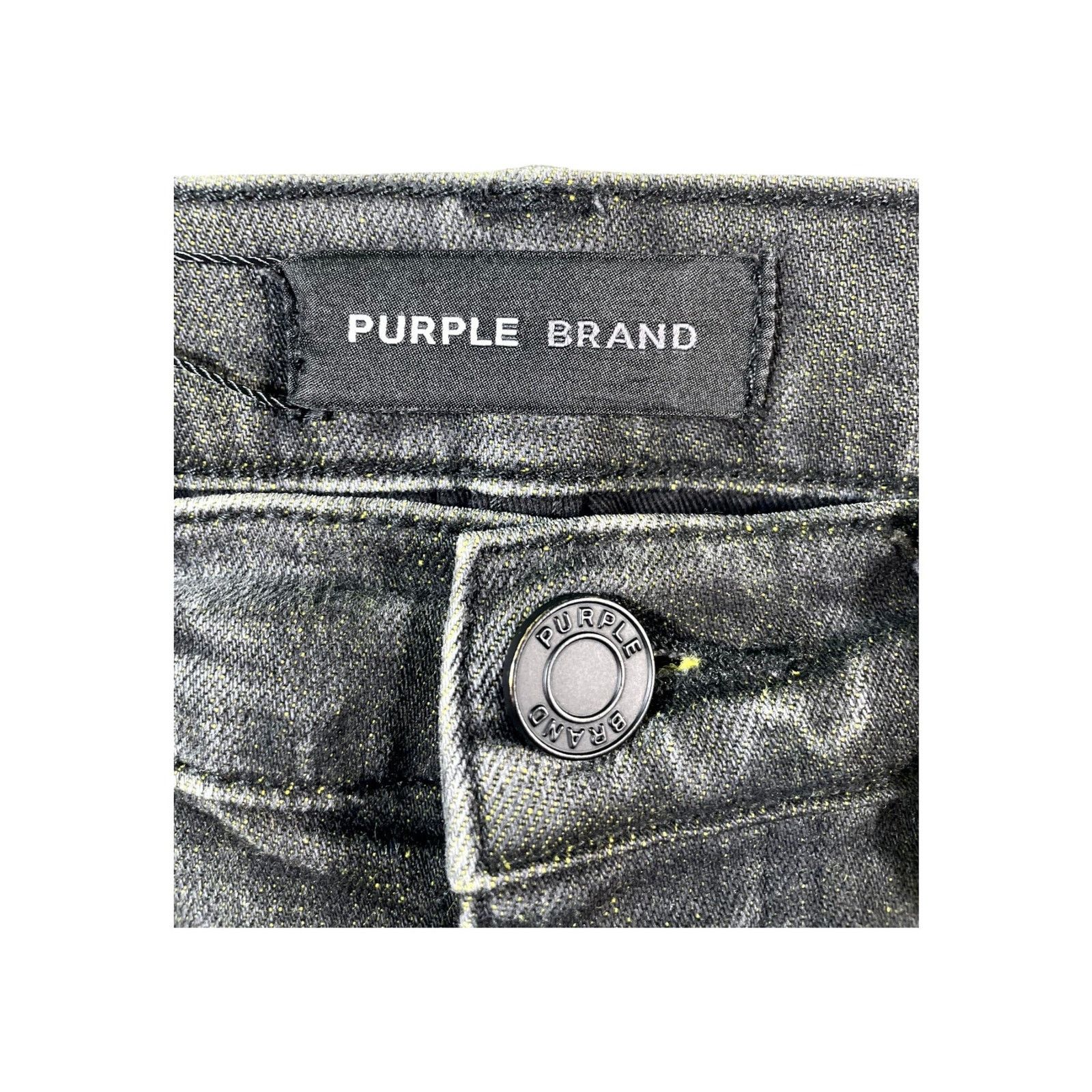 Purple Brand Purple Brand "Shotgun" Black Wash & Yellow Jeans Size US 29 - 5 Thumbnail