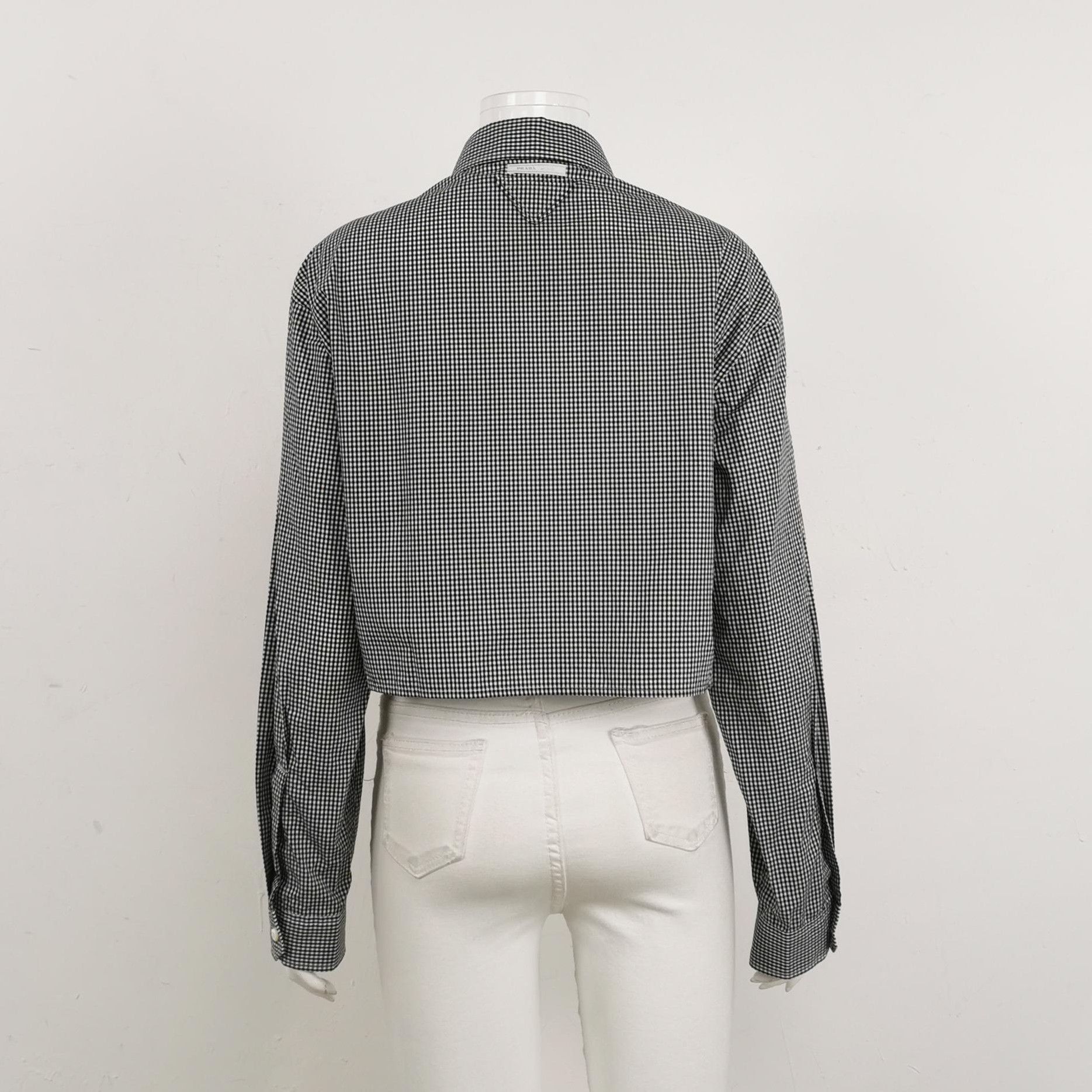 Prada Prada Colorblocked Cotton Cropped Shirt . Size M / US 6-8 / IT 42-44 - 2 Thumbnail