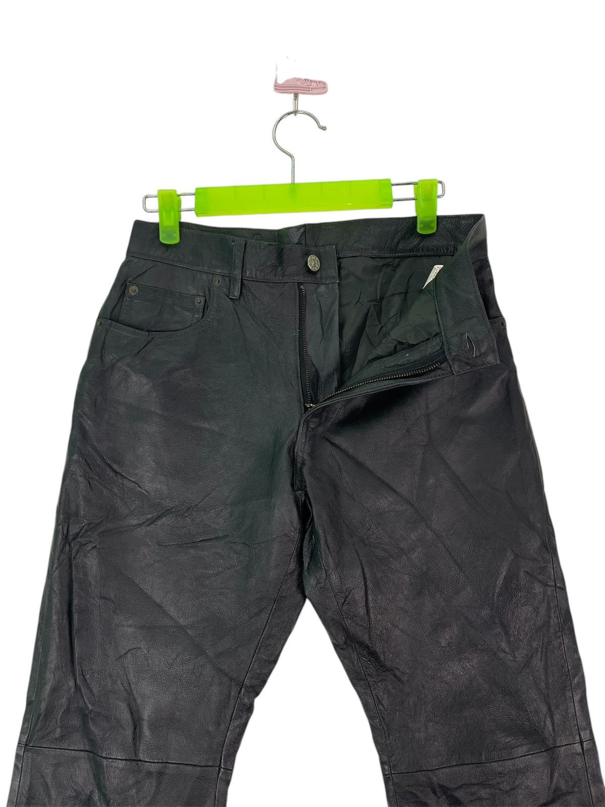 Genuine Leather × PPFM Vtg 90s PPFM japan real leather biker pant Size US 27 - 4 Thumbnail
