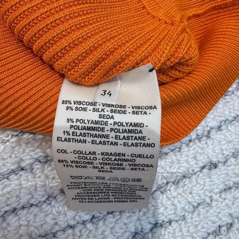Hermes Hermes Orange Silk Cotton Zip-Up Cardigan Size XXS / US 00 / IT 34 - 6 Thumbnail