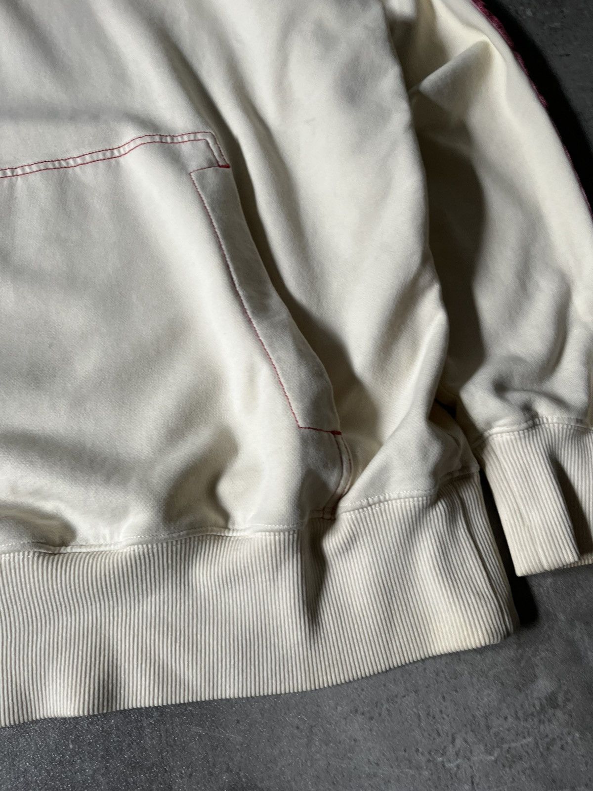 Acne Studios Acne Studios cream red striped hoodie basic Size US XS / EU 42 / 0 - 8 Thumbnail