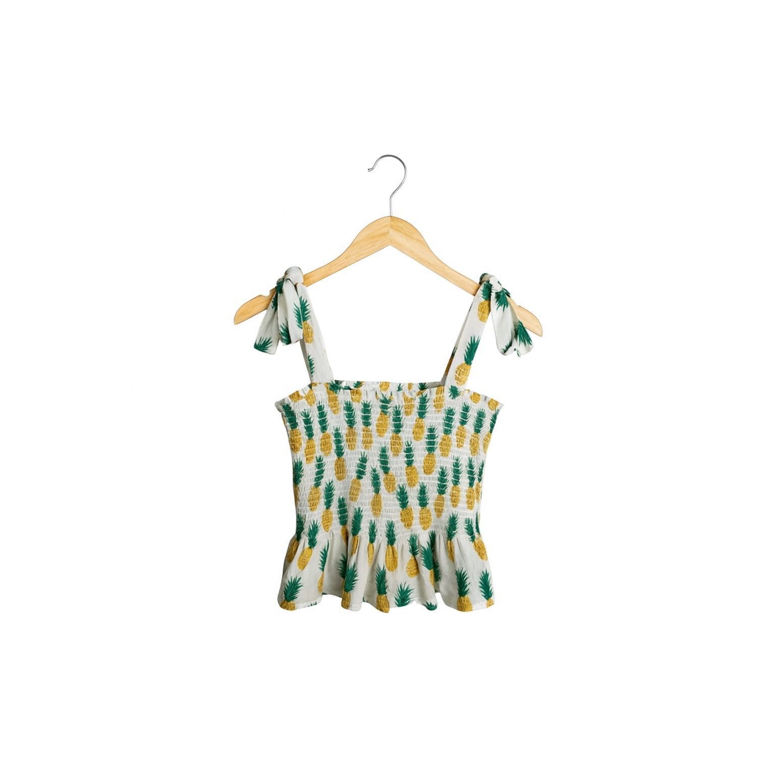 J.Crew J.Crew Smocked Pineapple Print Tie Strap Tank Top Size M Cot Size M / US 6-8 / IT 42-44 - 3 Thumbnail