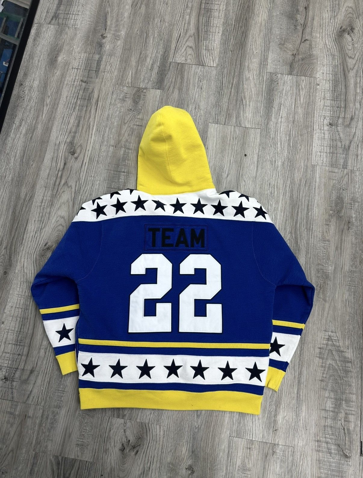 Supreme Supreme Hockey Hooded Sweatshirt ‘Royal’ Blue/Yellow Size US M / EU 48-50 / 2 - 2 Thumbnail