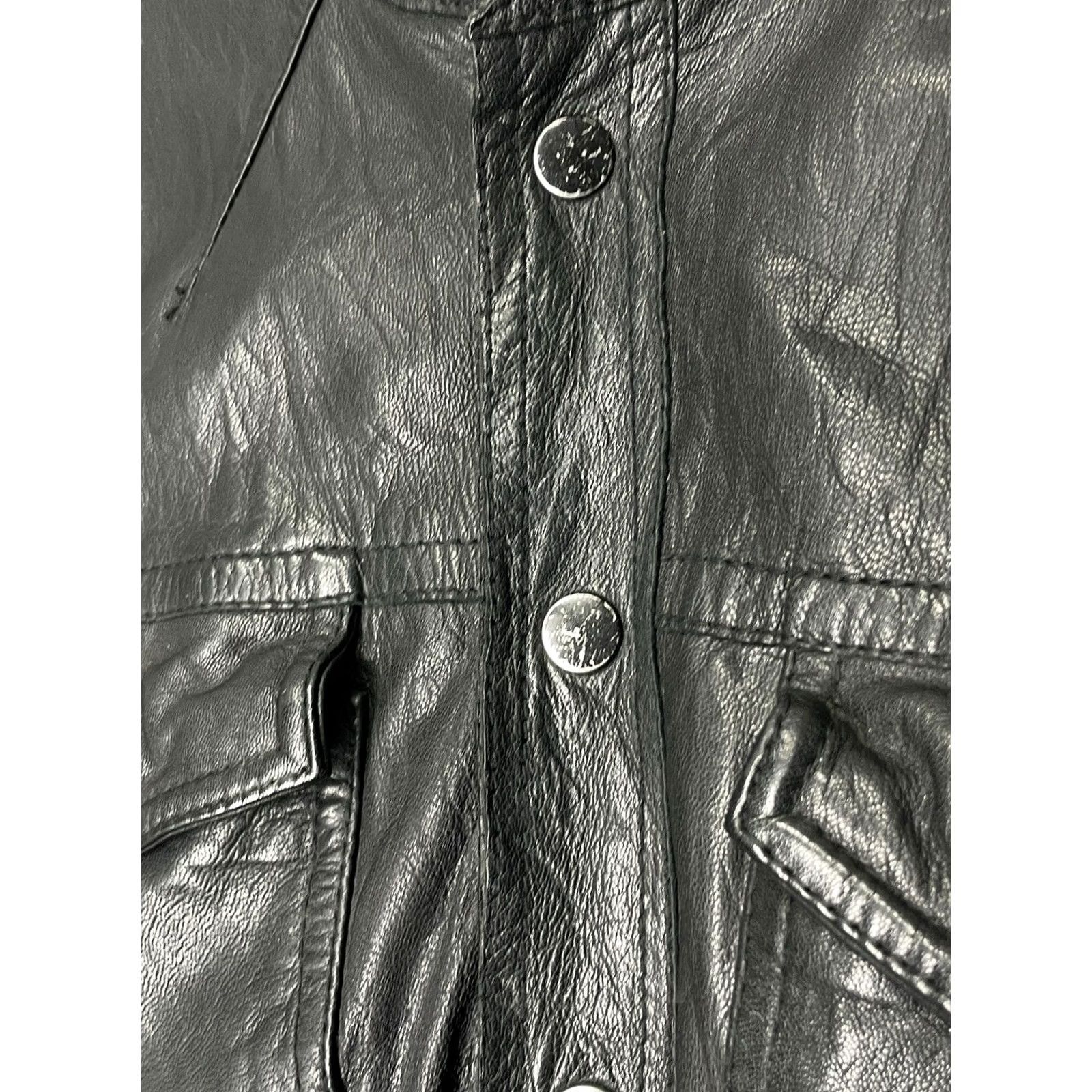 Allsaints AllSaints Jacket Mens Bomber Leather Size M Black Size US M / EU 48-50 / 2 - 6 Thumbnail