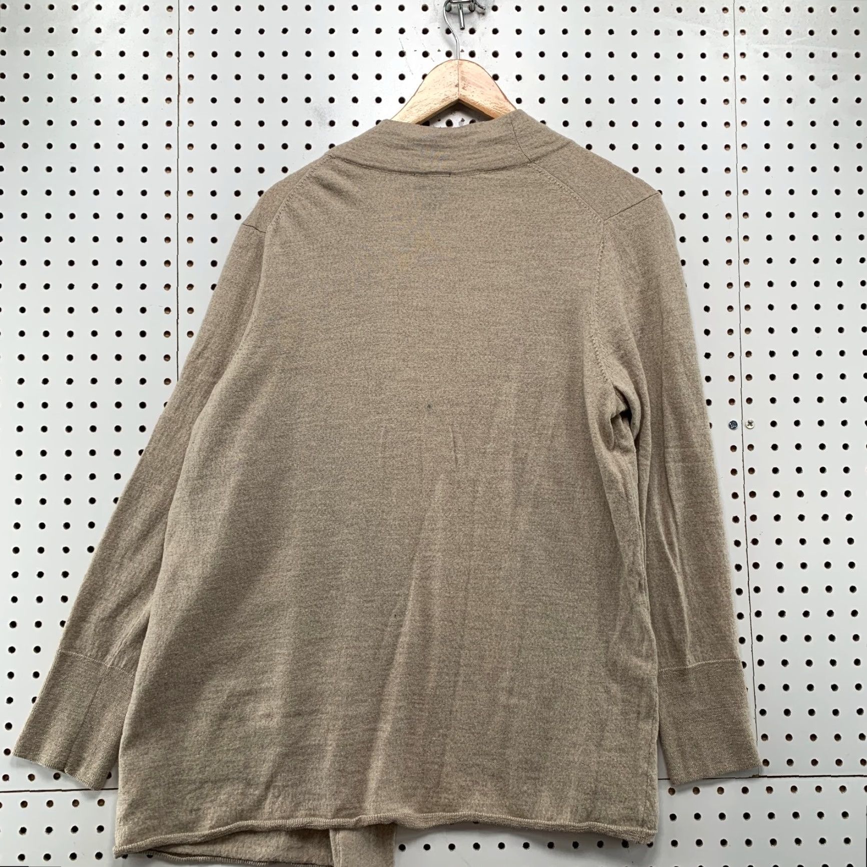 Talbots Talbots Cardigan 100% Merino Wool Womens 2X Open Front Beige Italian 2X Solid Knit Long Sleeve Casual Sweater Size XXL / US 16-18 / IT 52-54 - 2 Thumbnail