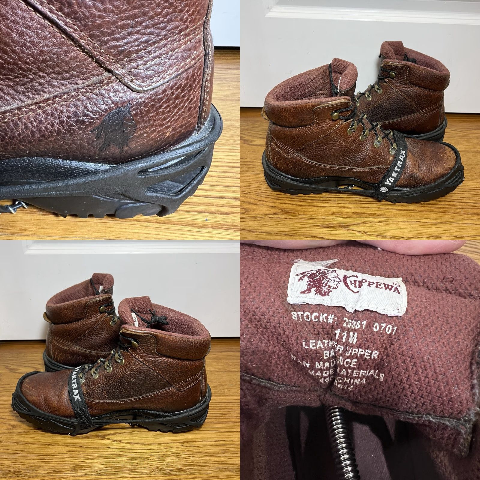 Chippewa Chippewa Sport Utility Boots Men's 11 M Brown Insulated Leather Work Yak Trax Lace Up Mens Size US 11 / EU 44 - 8 Thumbnail