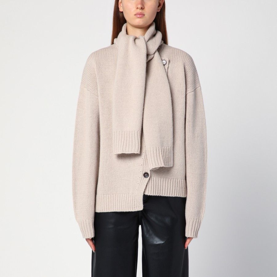 Other o1d2blof1024 Wool Cardigan Scarf in Beige Size XS / US 0-2 / IT 36-38 - 1 Thumbnail