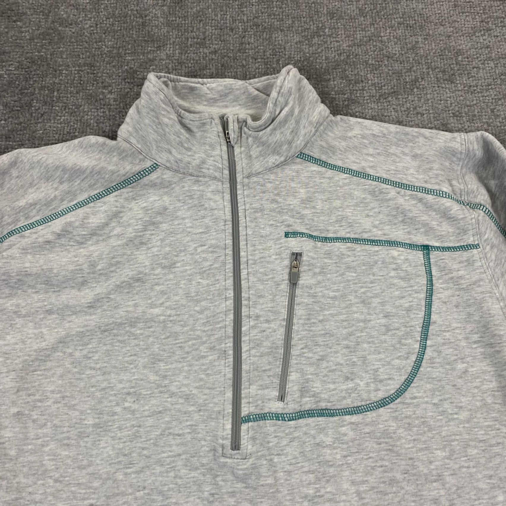 Vintage tasc Performance Sweater Mens Large Heather Gray 1/2 Zip Bamboo Pocket Size US L / EU 52-54 / 3 - 3 Thumbnail