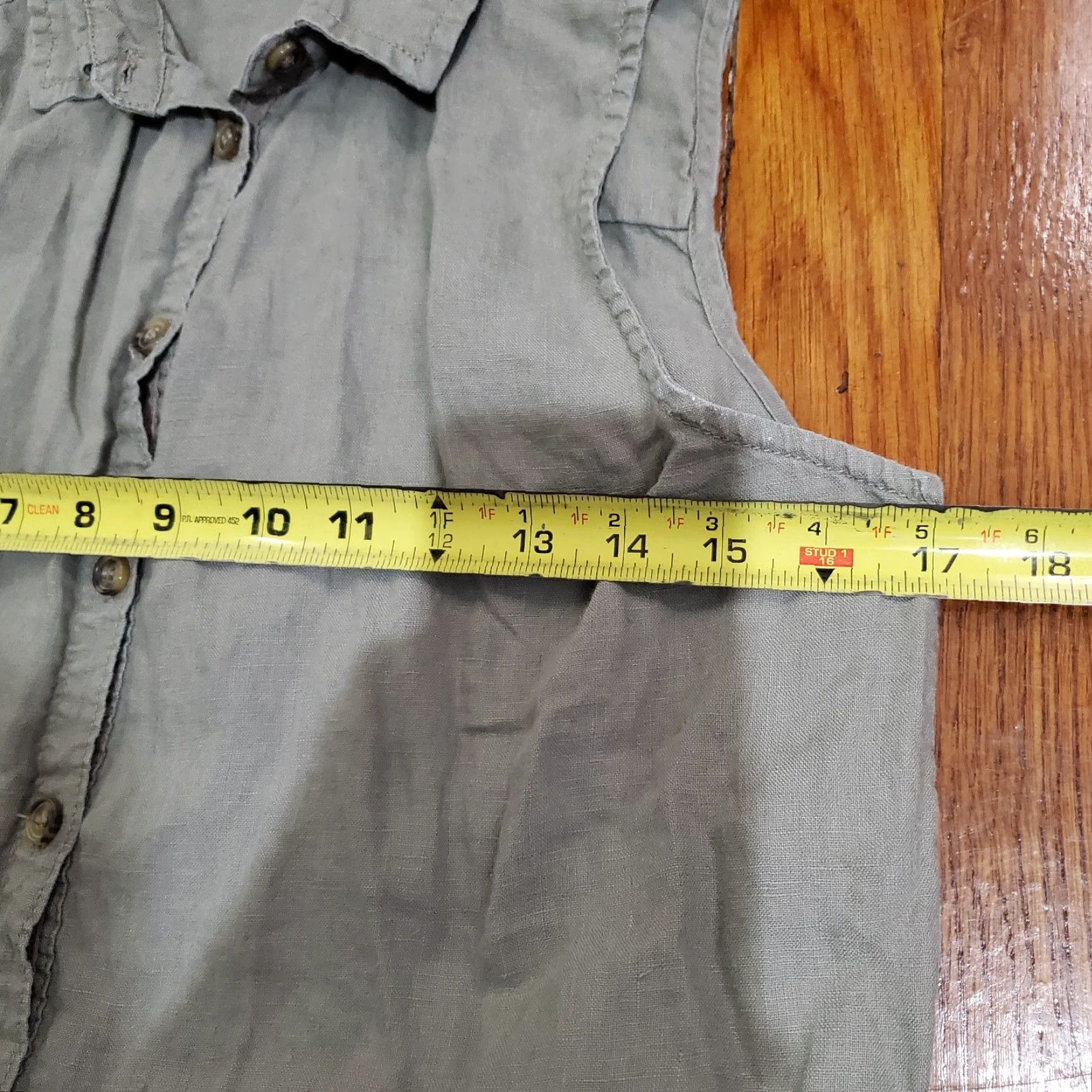 Vintage VINTAGE Adrienne Vittadini Linen Dress Womens Green Button Down Midi Coastal Med Size M / US 6-8 / IT 42-44 - 5 Thumbnail