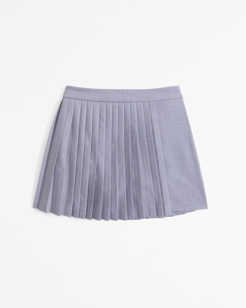 Abercrombie & Fitch NWT Abercrombie Pleated Wrap Gray Mini Skort Size 28" / US 6 / IT 42 - 1 Thumbnail