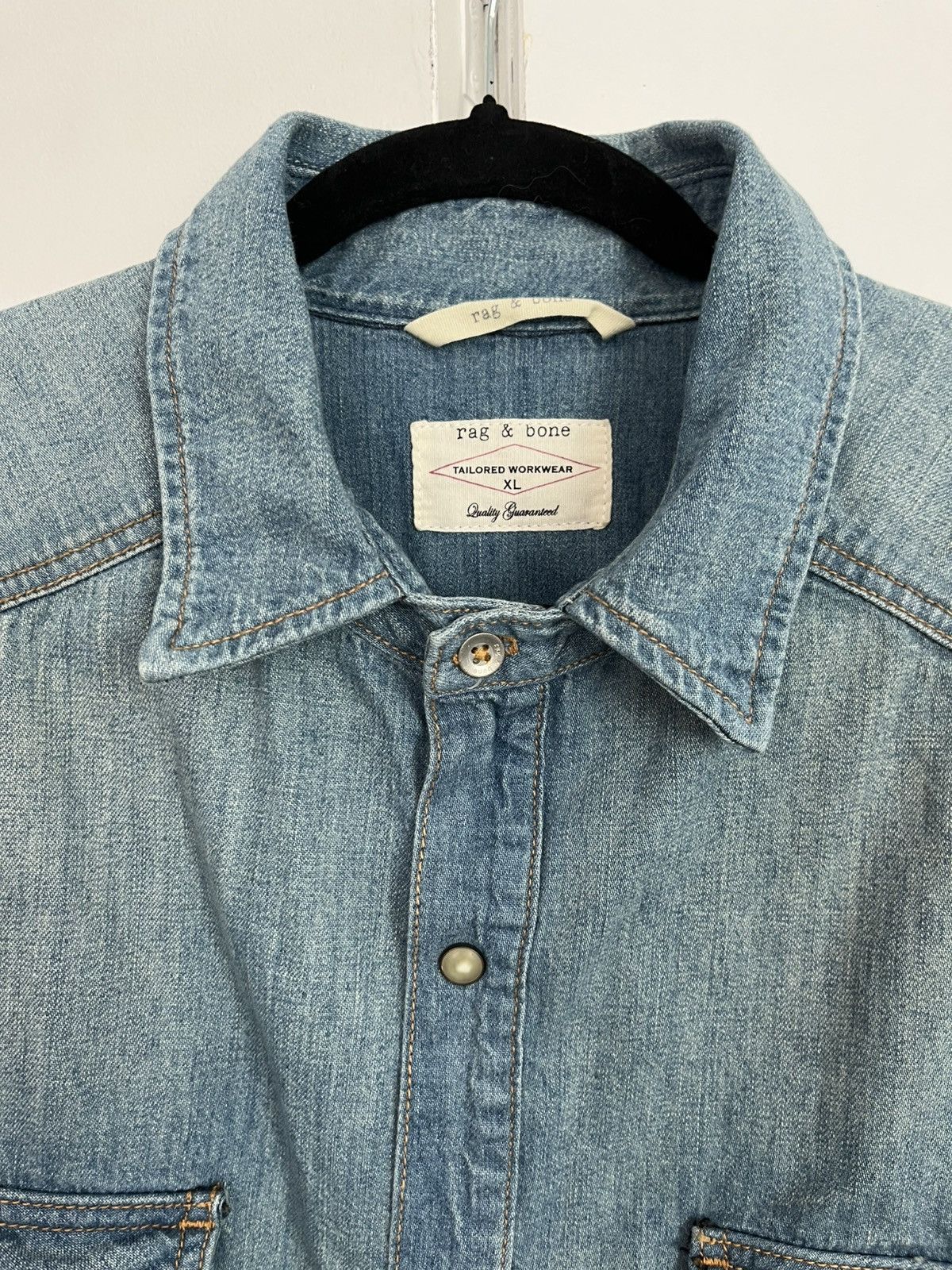 Rag & Bone Rag & Bone Blue Denim Workwear Shirt Size US XL / EU 56 / 4 - 3 Thumbnail