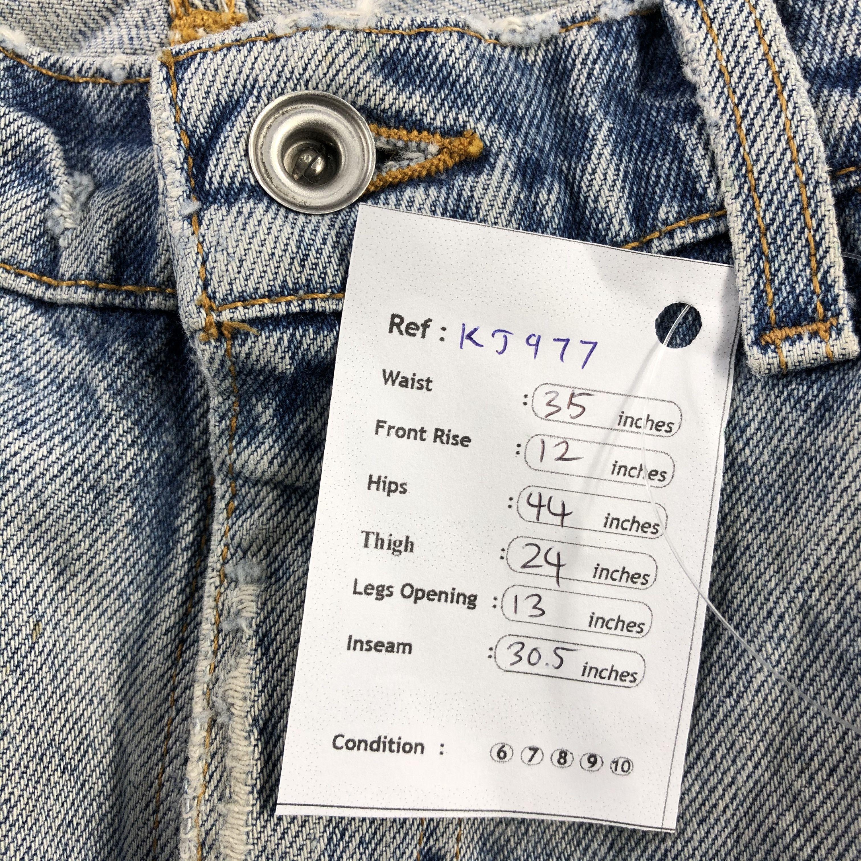 Levi's Vintage 90s Levis 505 Jeans Distressed Denim KJ977 Size US 35 - 18 Thumbnail