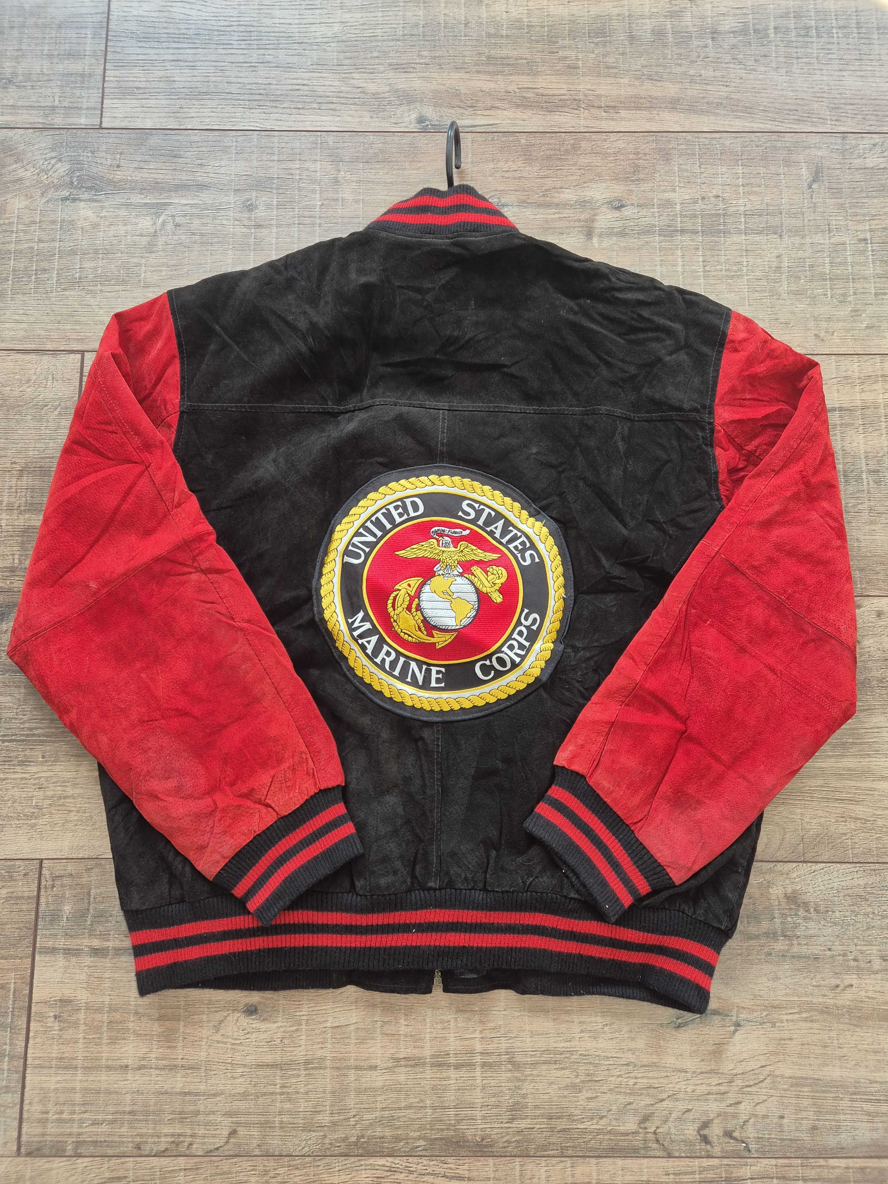 Vintage U.S. Marines suede leather jacket Size US L / EU 52-54 / 3 - 2 Thumbnail