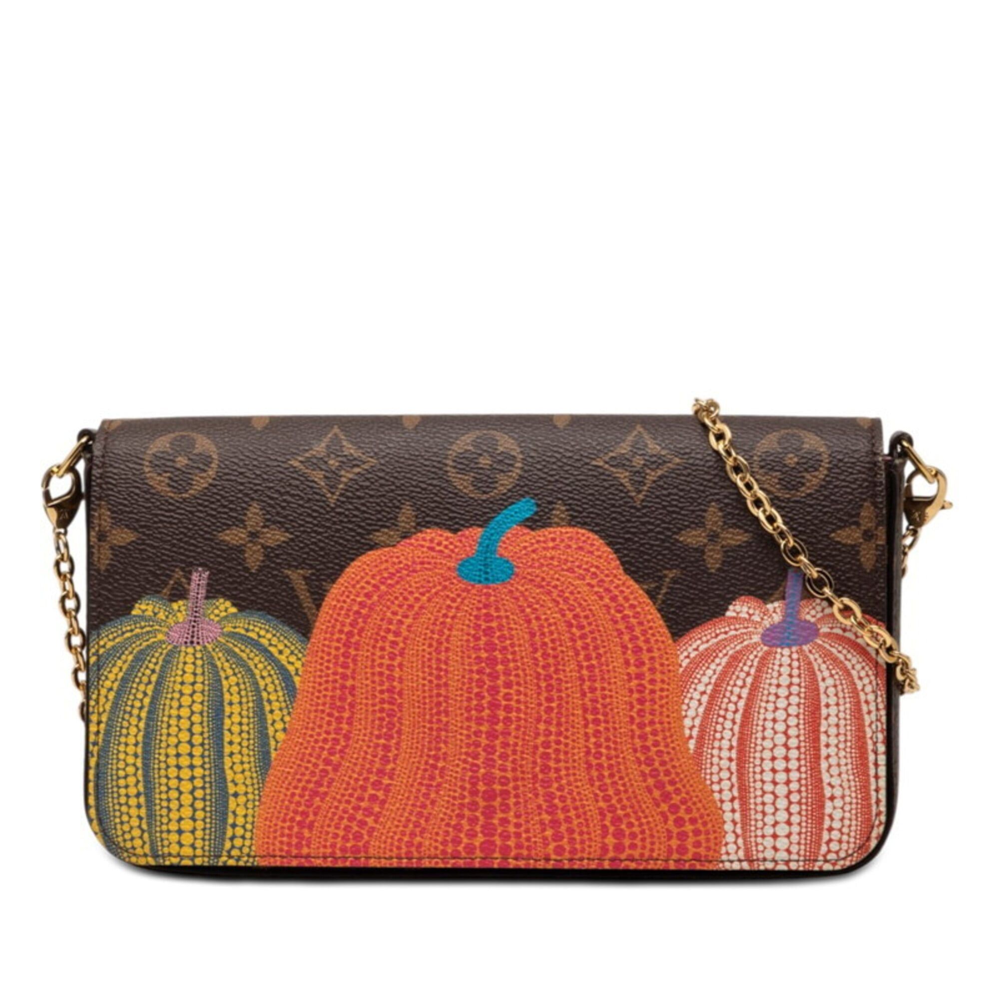 Louis Vuitton Louis Vuitton x Yayoi Kusama Collaboration Monogram Pochette Felicie Chain Shoulder Bag M82108 Brown Multicolor Women's LOUIS VUITTON Size ONE SIZE - 1 Thumbnail