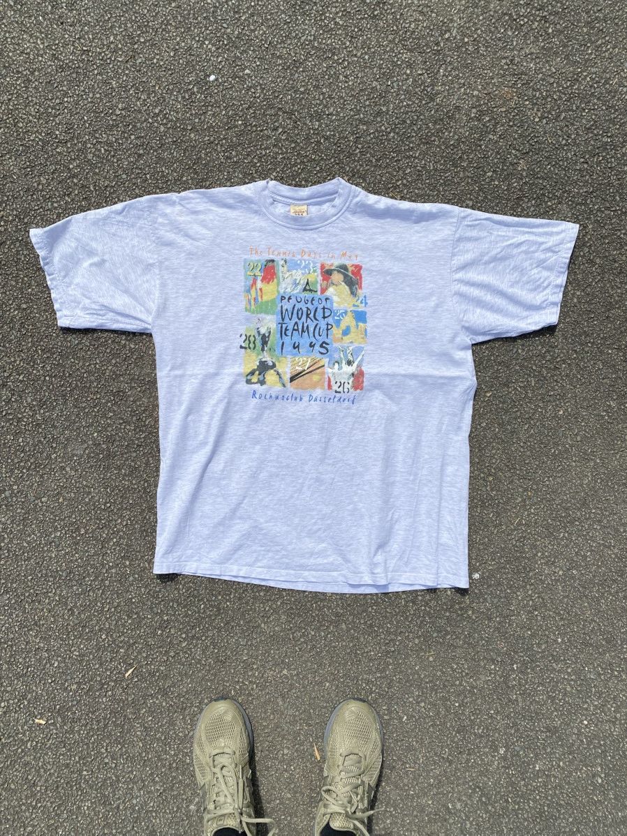 Vintage 90’s Peugeot Tennis World Team Cup 1995 T-Shirt Vintage Size US XL / EU 56 / 4 - 1 Thumbnail