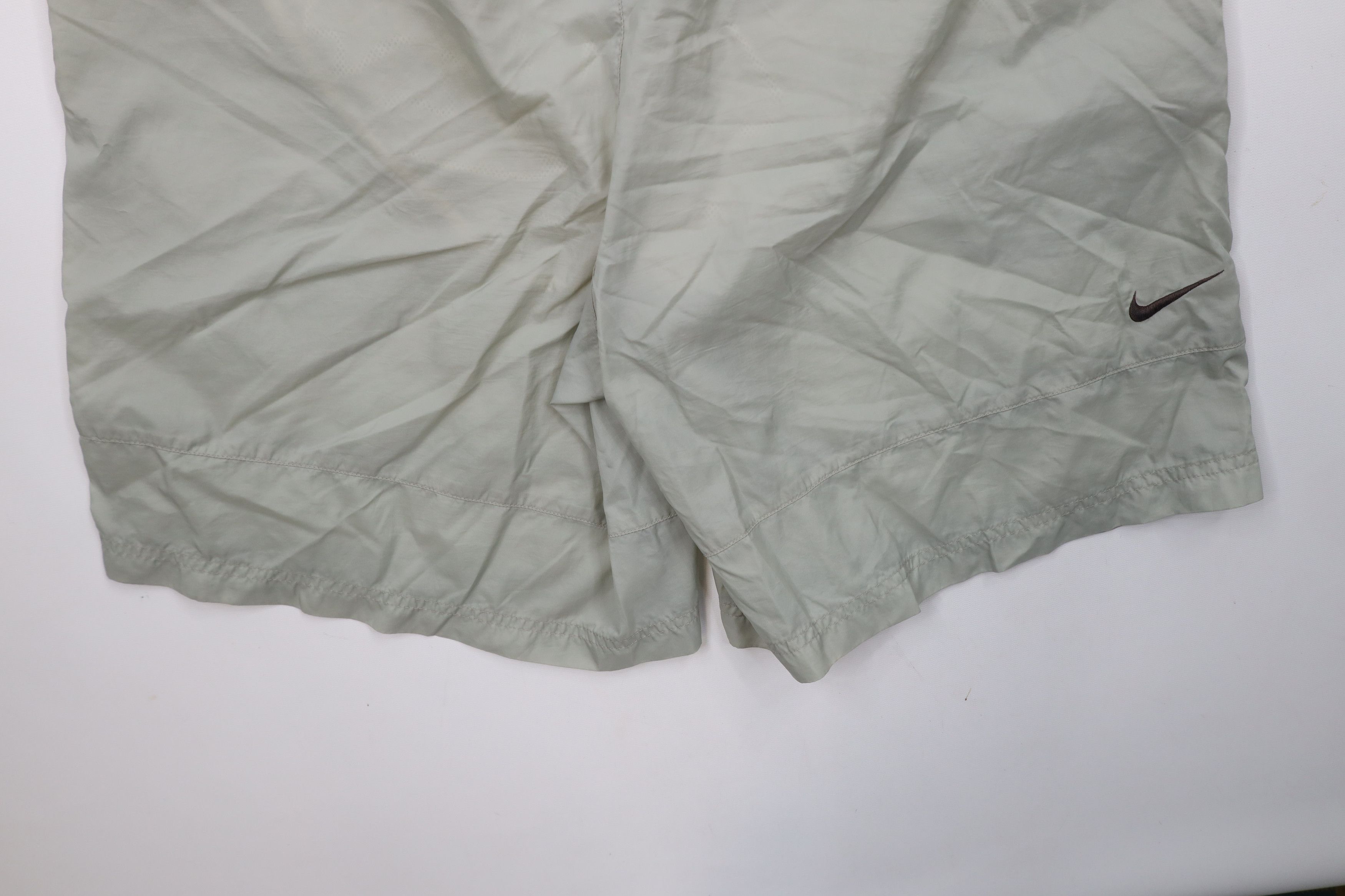 Nike × Vintage Vintage 90s Y2K Nike Mini Swoosh Lined Shorts Light Green Size US 34 / EU 50 - 12 Thumbnail