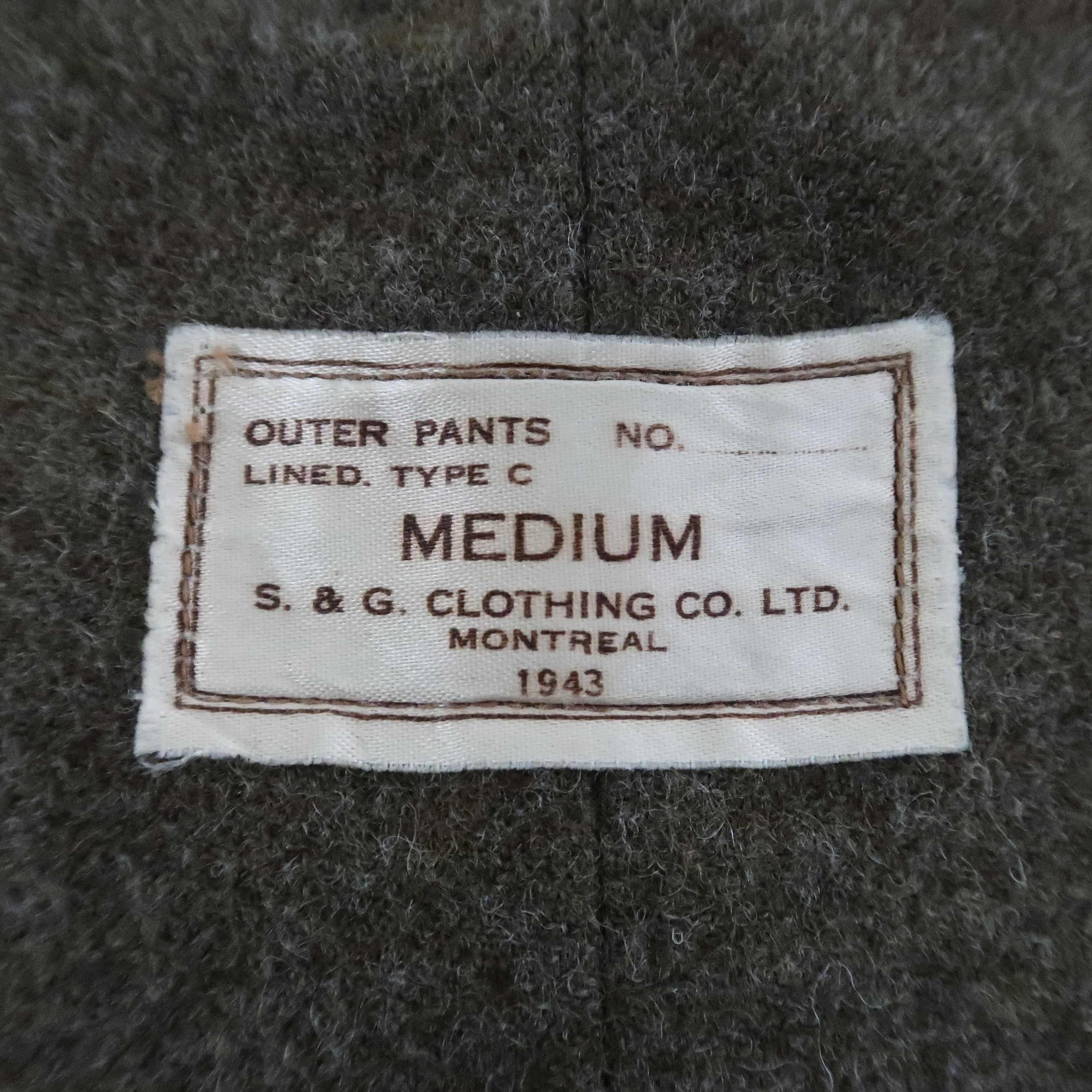 Vintage Rare 1940s Canadian Army wool lined bib overalls Size US 40 / EU 56 - 11 Thumbnail