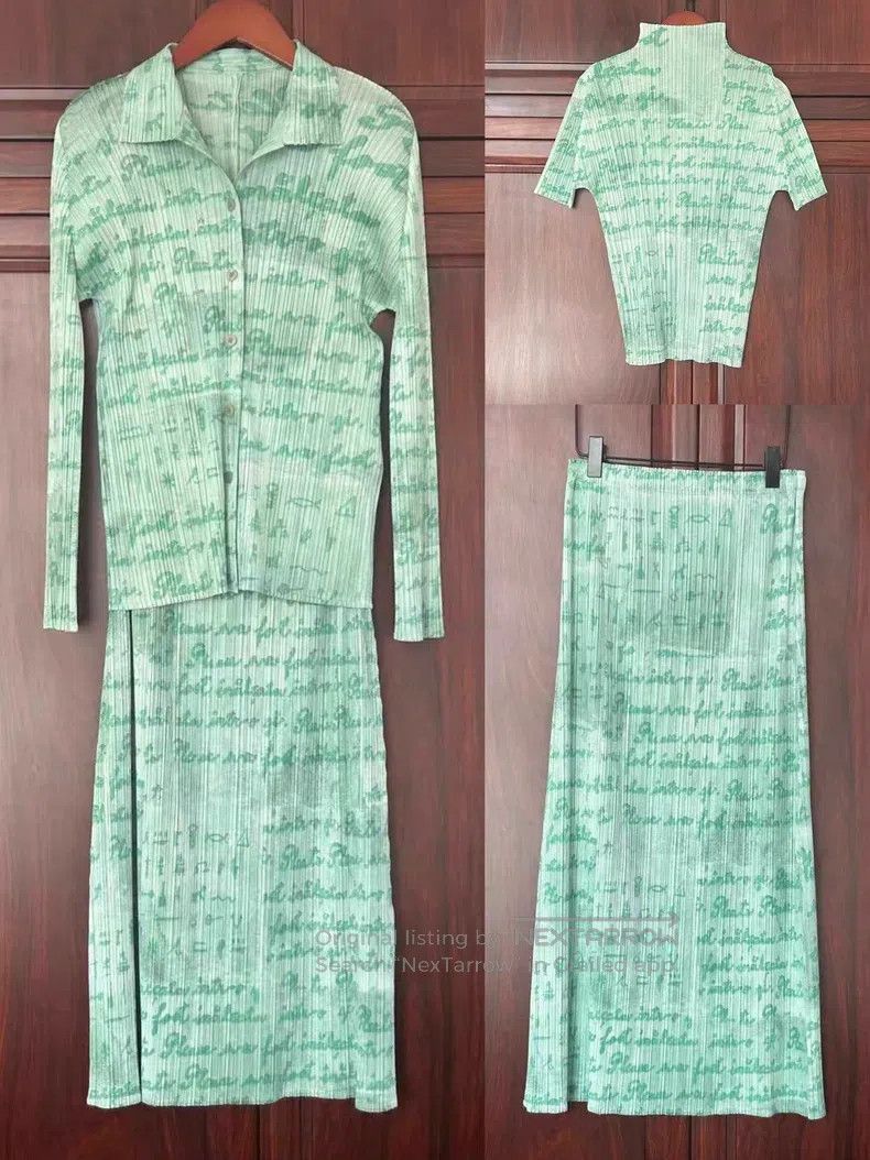 Issey Miyake Issey Miyake Green Love Letter Coat Size L / US 10 / IT 46 - 1 Thumbnail