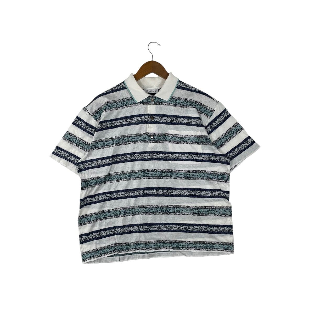 Japanese Brand × Vintage Vintage 90s Cellini Italy Stripe Polo Tee Shirt Size US L / EU 52-54 / 3 - 1 Thumbnail