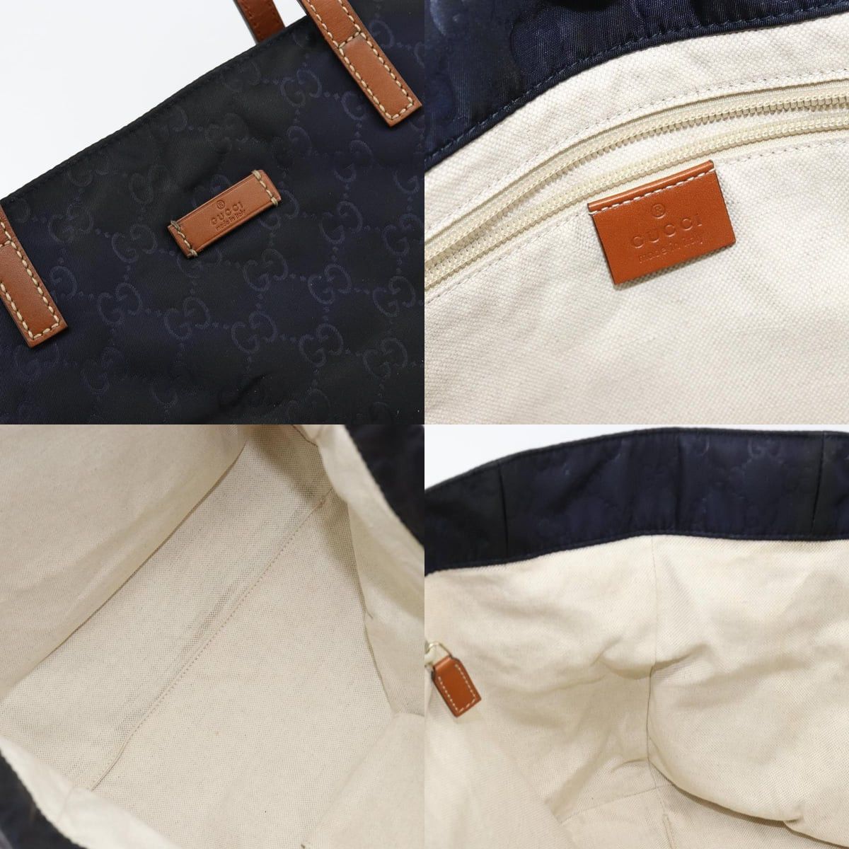 Gucci GUCCI GG Canvas Tote Bag Nylon Navy Size ONE SIZE - 11 Thumbnail