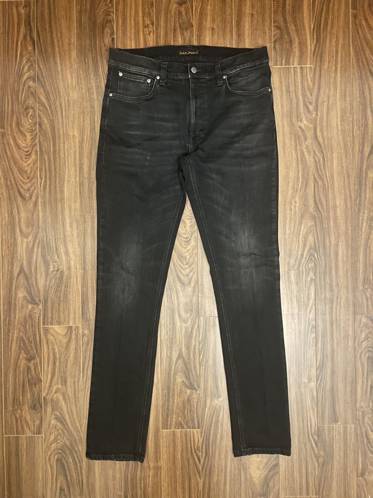 Nudie Jeans 1006533 Nudie Lean Dean Black Star Jeans Size US 34 / EU 50 - 1 Thumbnail