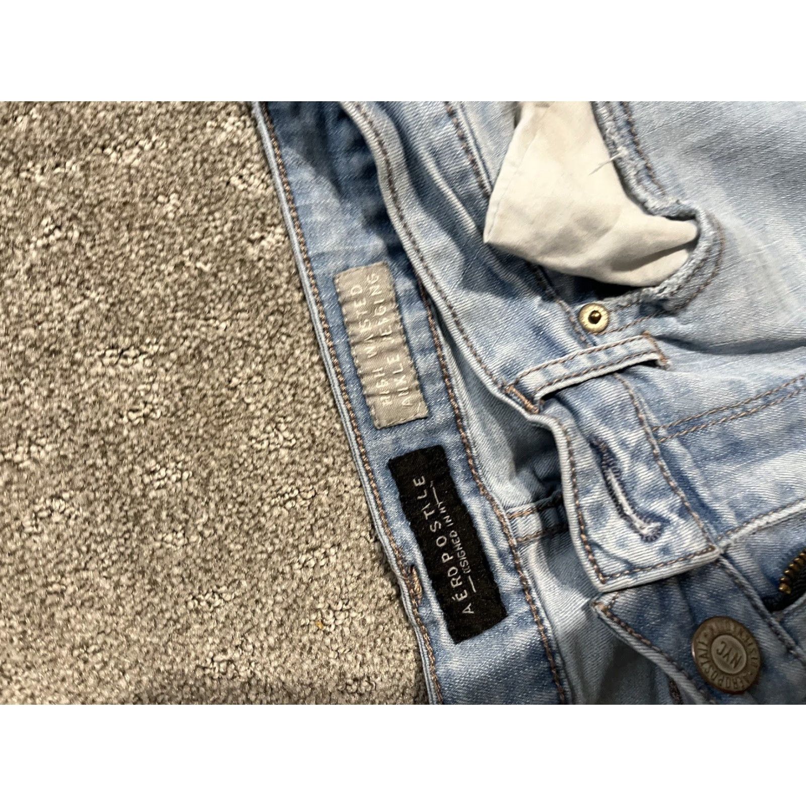Vintage Womens Aéropostale High Waisted Distressed Ankle Jeans, Size 8, Blue, Raw Hem Size 30" / US 8 / IT 44 - 5 Thumbnail