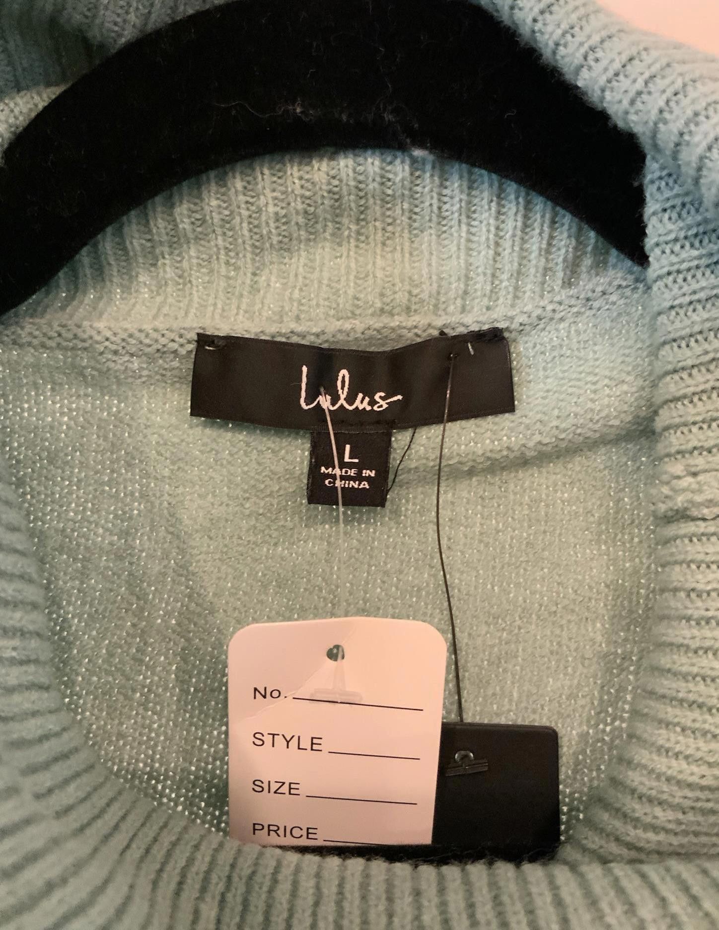 Lulus Lulus Mint Green Turtleneck Sweater Dress, size L Size L / US 10 / IT 46 - 3 Thumbnail