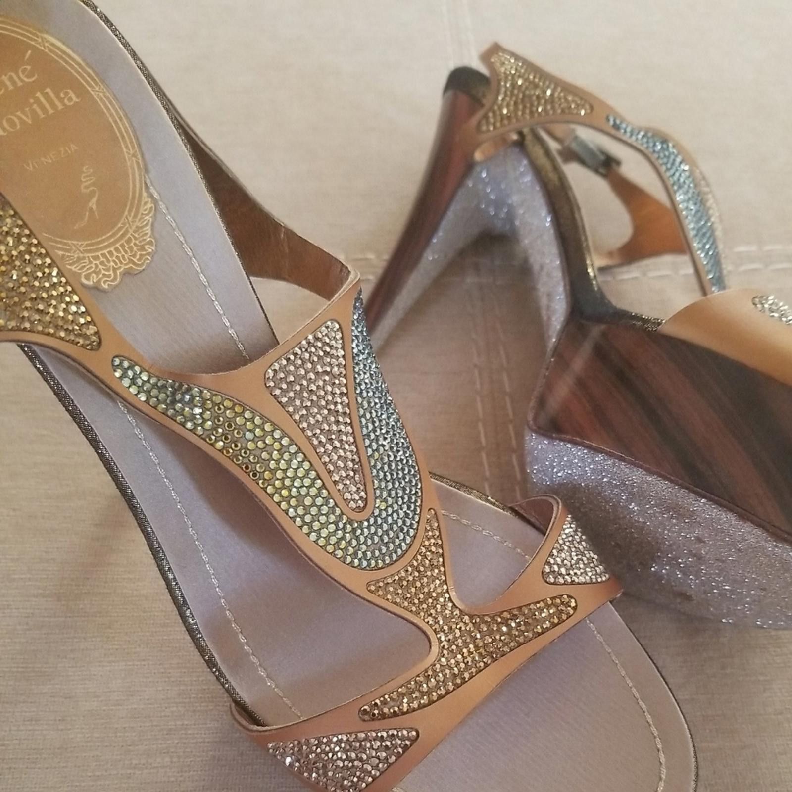 Rene Caovilla Rene Caovilla Venezia Swarovski Crystal Shoes Heels sz 8.5 Size US 8.5 / IT 38.5 - 5 Thumbnail