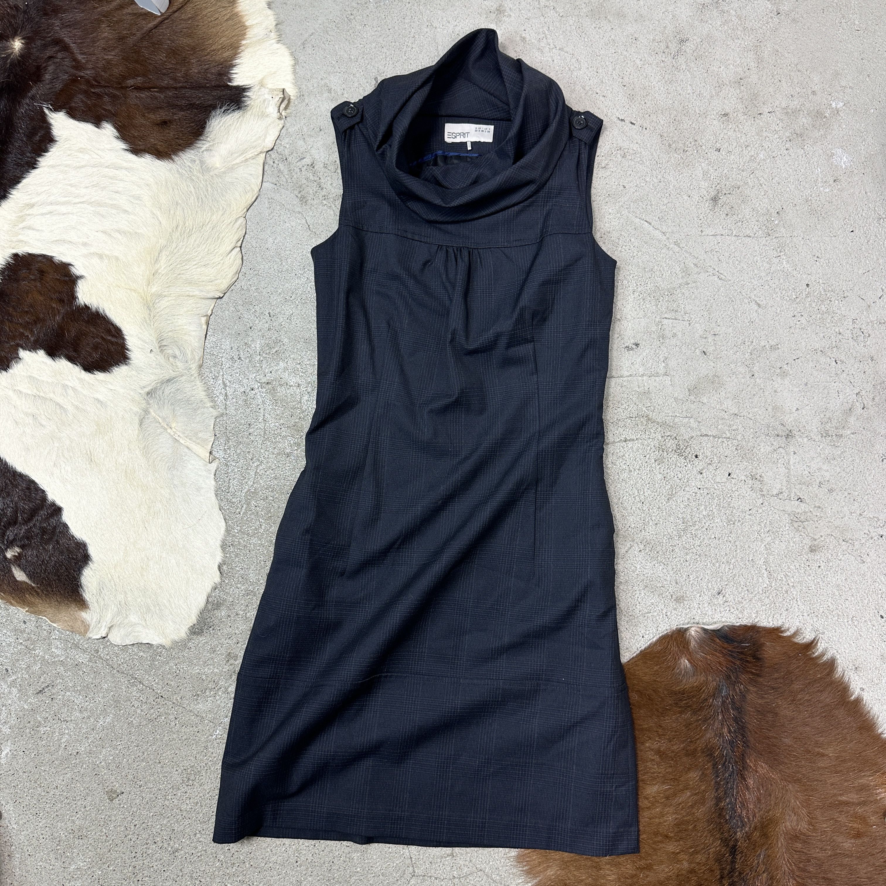 Esprit Vintage Avant Garde Office Siren Big Collar Dress 00s Size S / US 4 / IT 40 - 2 Thumbnail