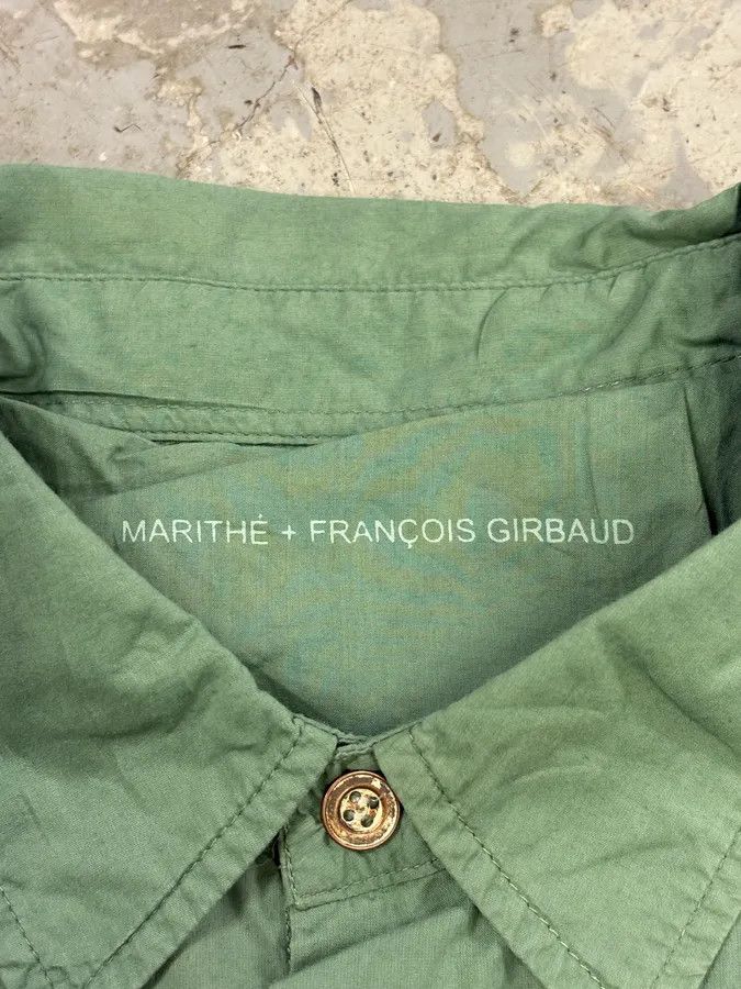 Marithe + Francois Girbaud 2000s Marithé + François Girbaud Green Embroidered Shirt Size US M / EU 48-50 / 2 - 7 Thumbnail