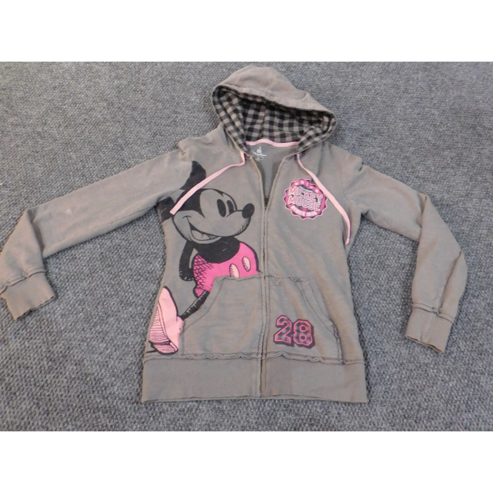 Disney VINTAGE Mickey Mouse Hoodie Womens M Gray Disney Full Zip Shirt Sweatshirt Logo 90s Mens Womens Boys Girls Size M / US 6-8 / IT 42-44 - 2 Thumbnail