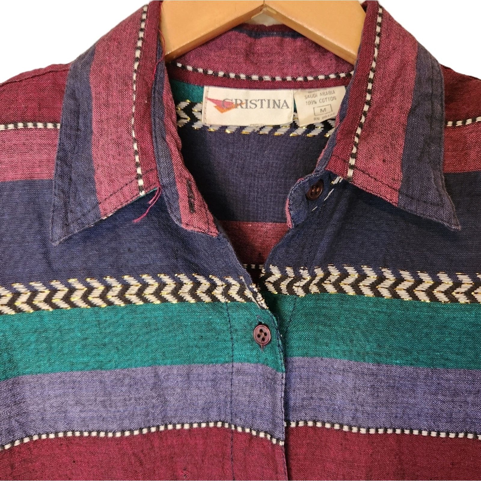 Vintage Vintage 90s Cristina Western Button Down Medium Size M / US 6-8 / IT 42-44 - 6 Thumbnail
