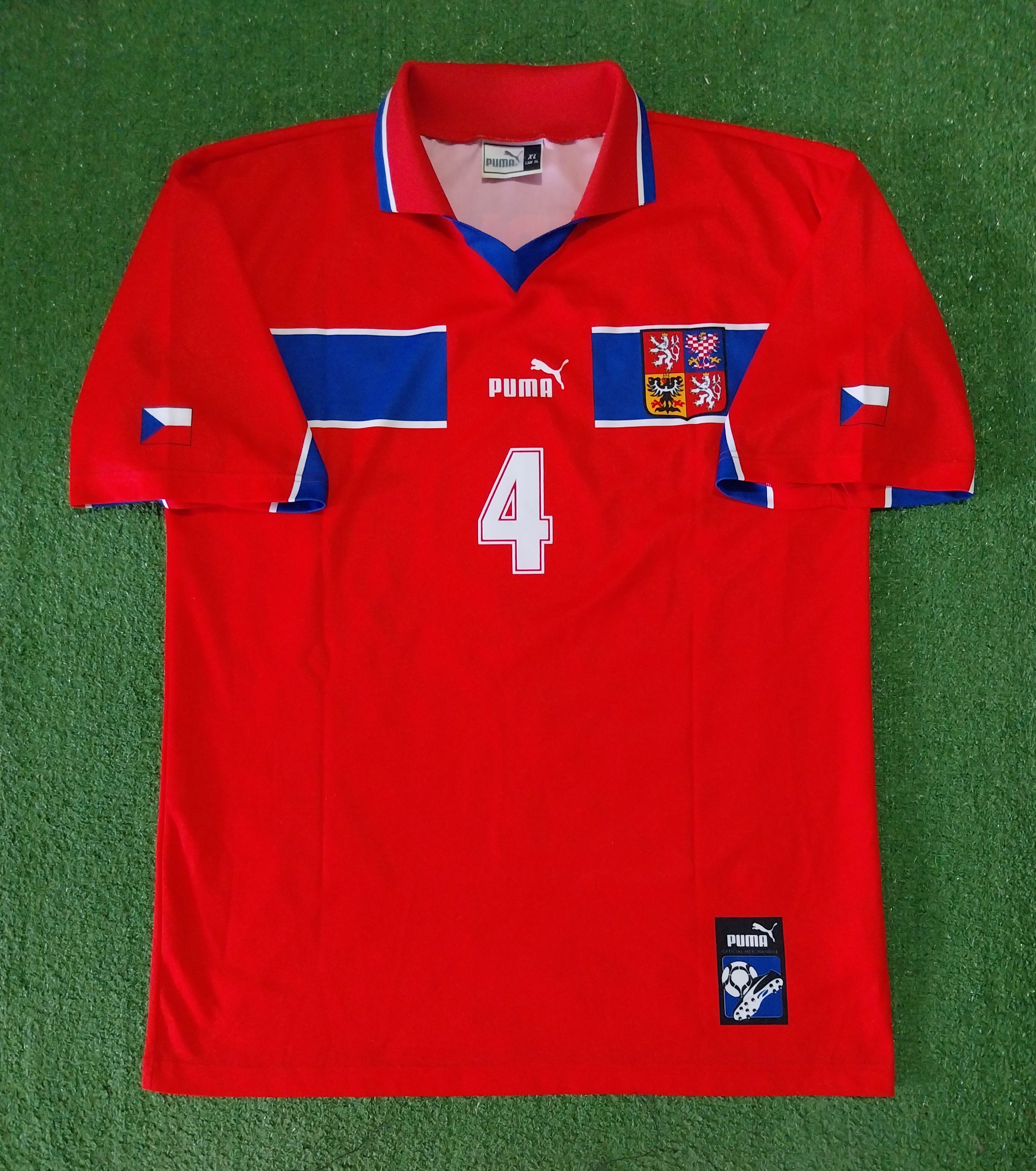 Puma Czech republic home 1999/2000 pavel nedved jersey football Size US XL / EU 56 / 4 - 1 Thumbnail