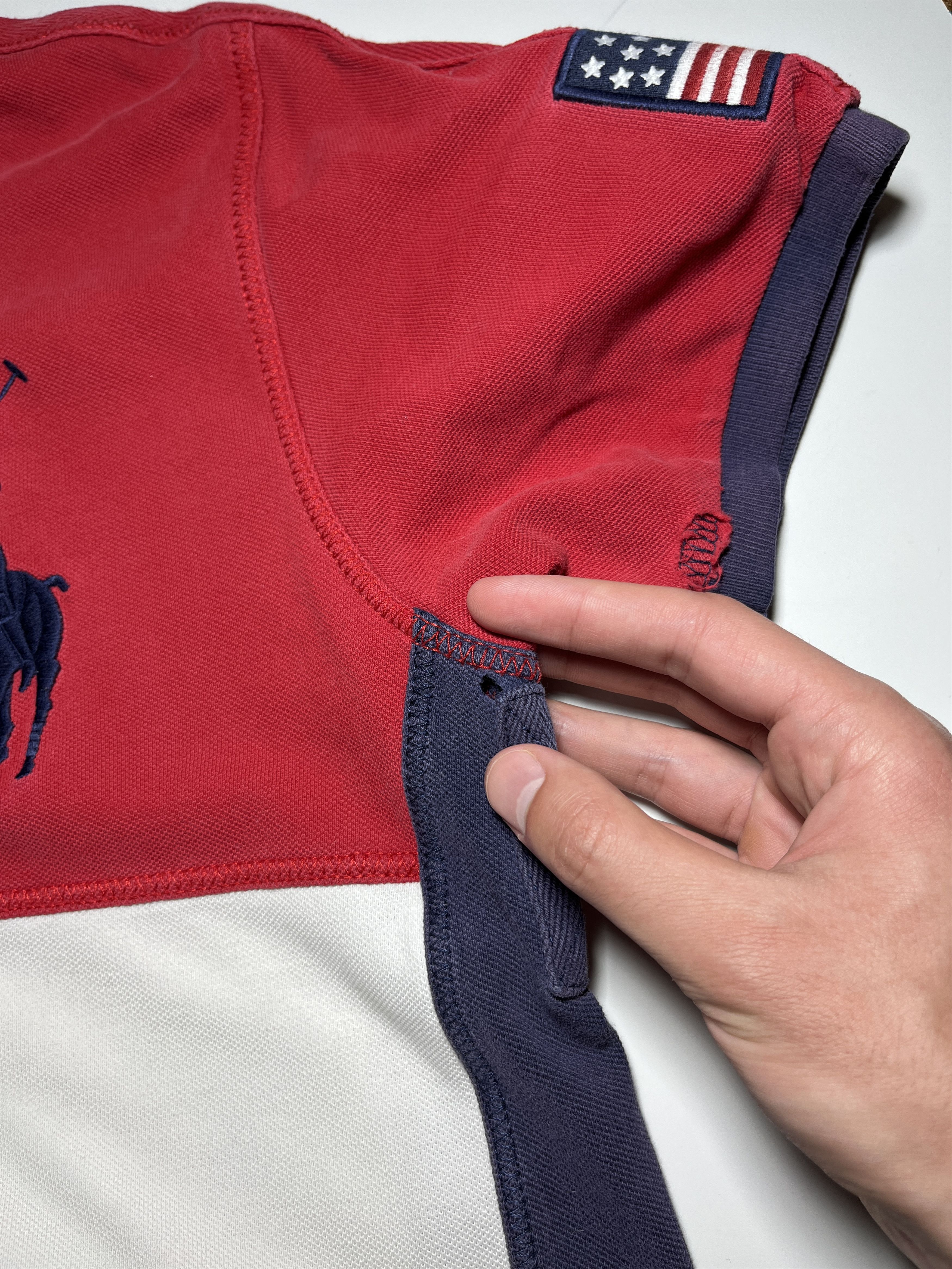 Polo Ralph Lauren Distressed Polo Ralph Lauren #3 United States Team Shirt Size US L / EU 52-54 / 3 - 17 Thumbnail