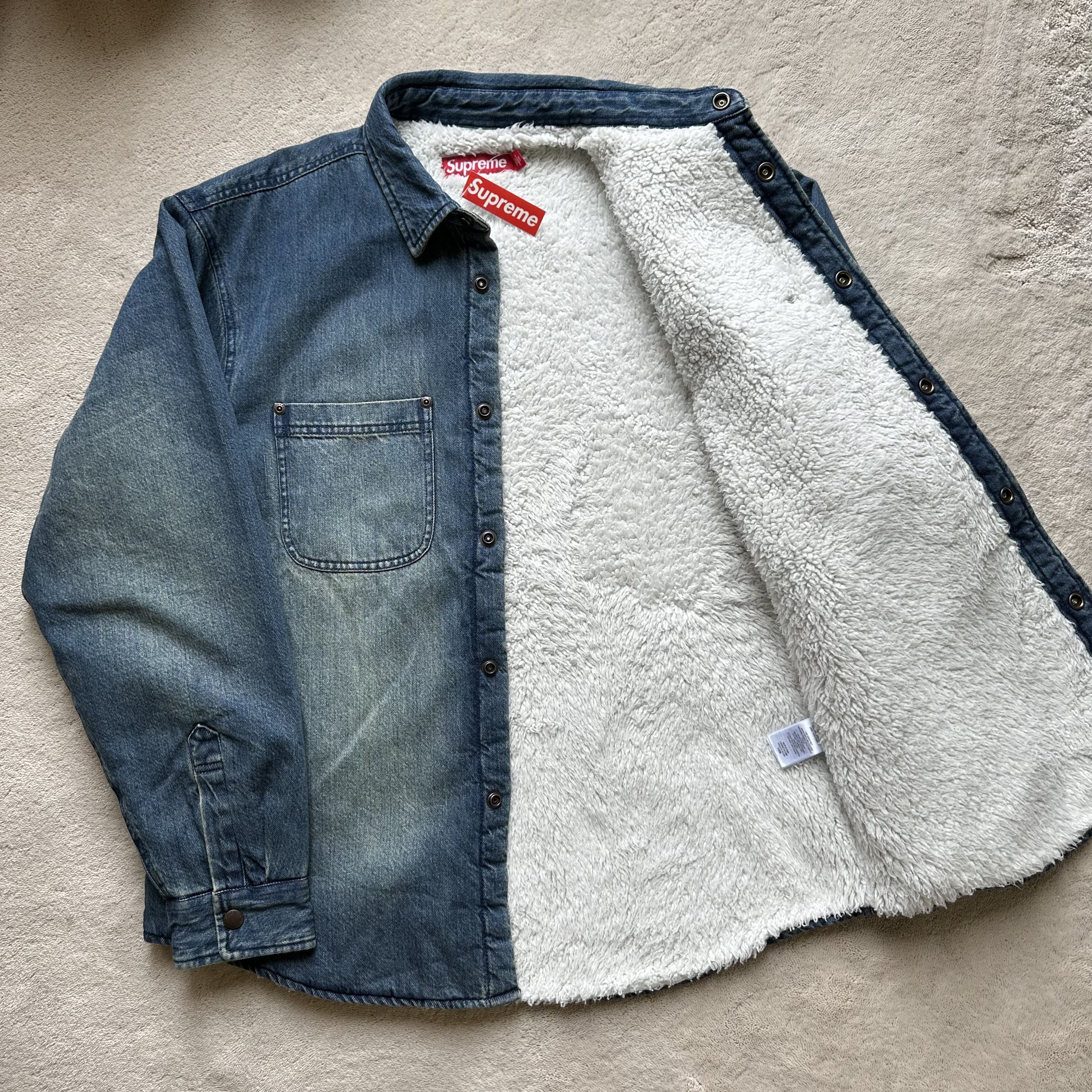 Supreme SUPREME Shearling Lined Denim Work SHIRT JACKET Size S Size US S / EU 44-46 / 1 - 8 Thumbnail
