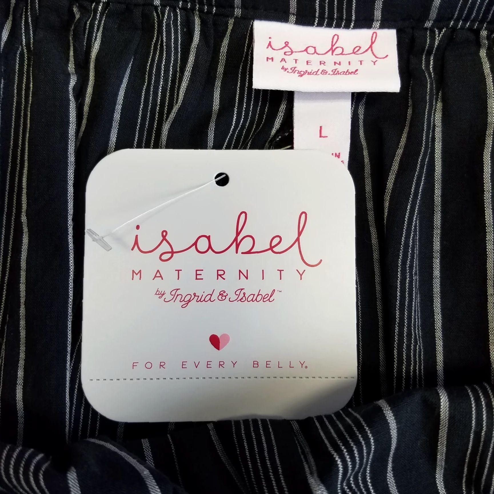 Vintage Isabel Maternity Womens Top Sz Large Black Striped Fringe Cotton Square Neck Size L / US 10 / IT 46 - 5 Thumbnail