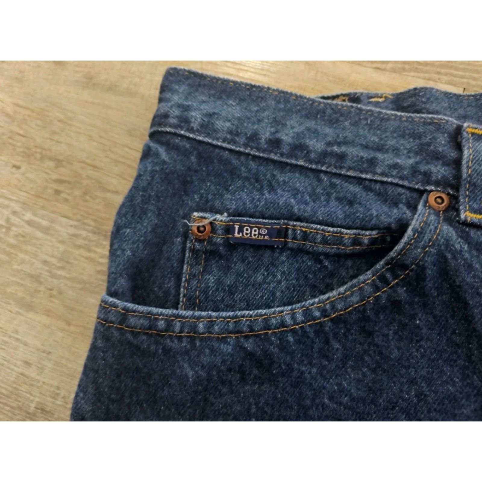 Lee VINTAGE Lee Jeans Men 38x30 Straight Fit Dark Wash 80s 90s USA Made Workwear Size US 38 / EU 54 - 6 Thumbnail