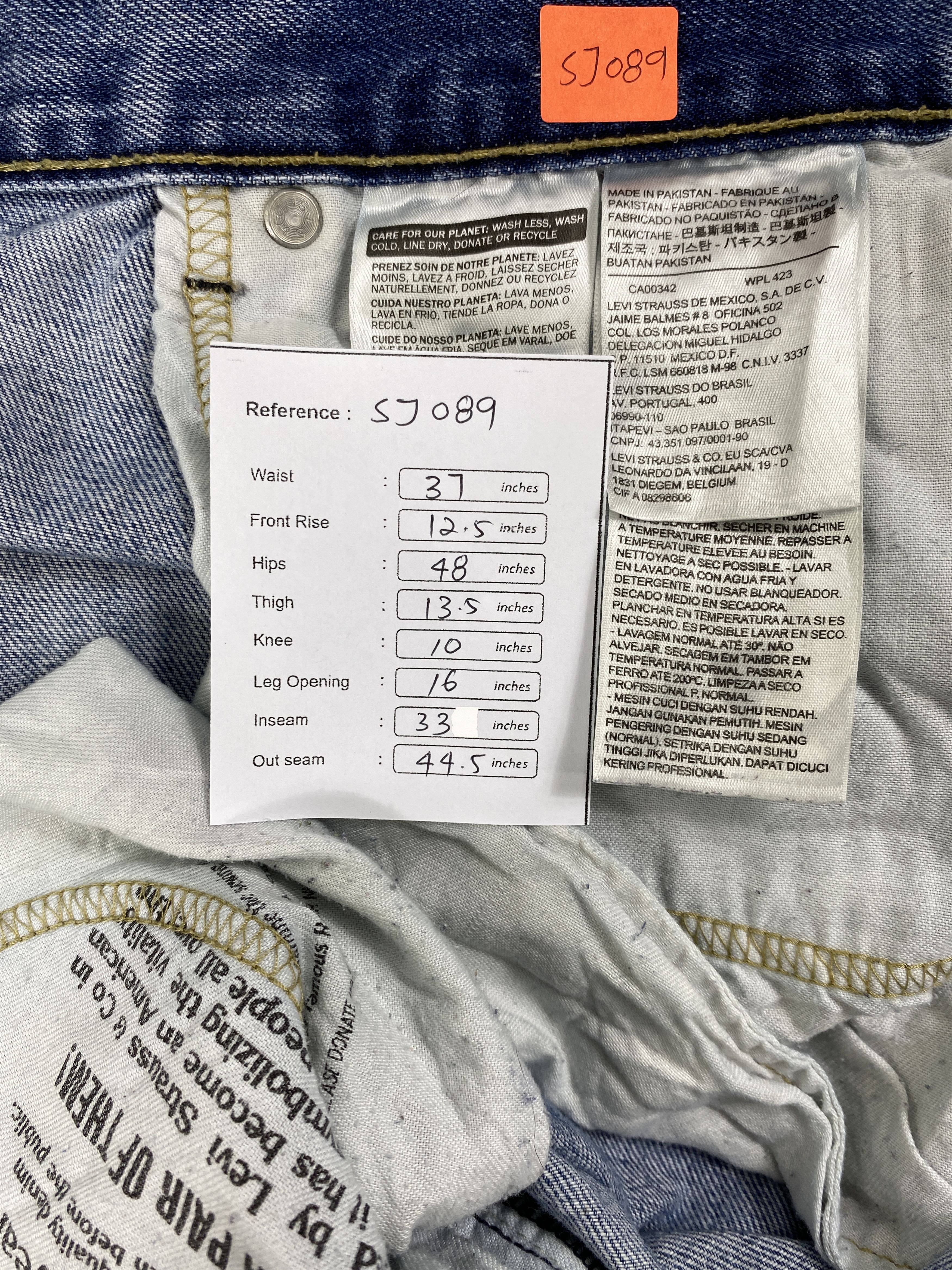 Levi's Distressed Blue Levi's 505 Jeans 37x33 Denim -SJ089 Size US 37 - 8 Thumbnail